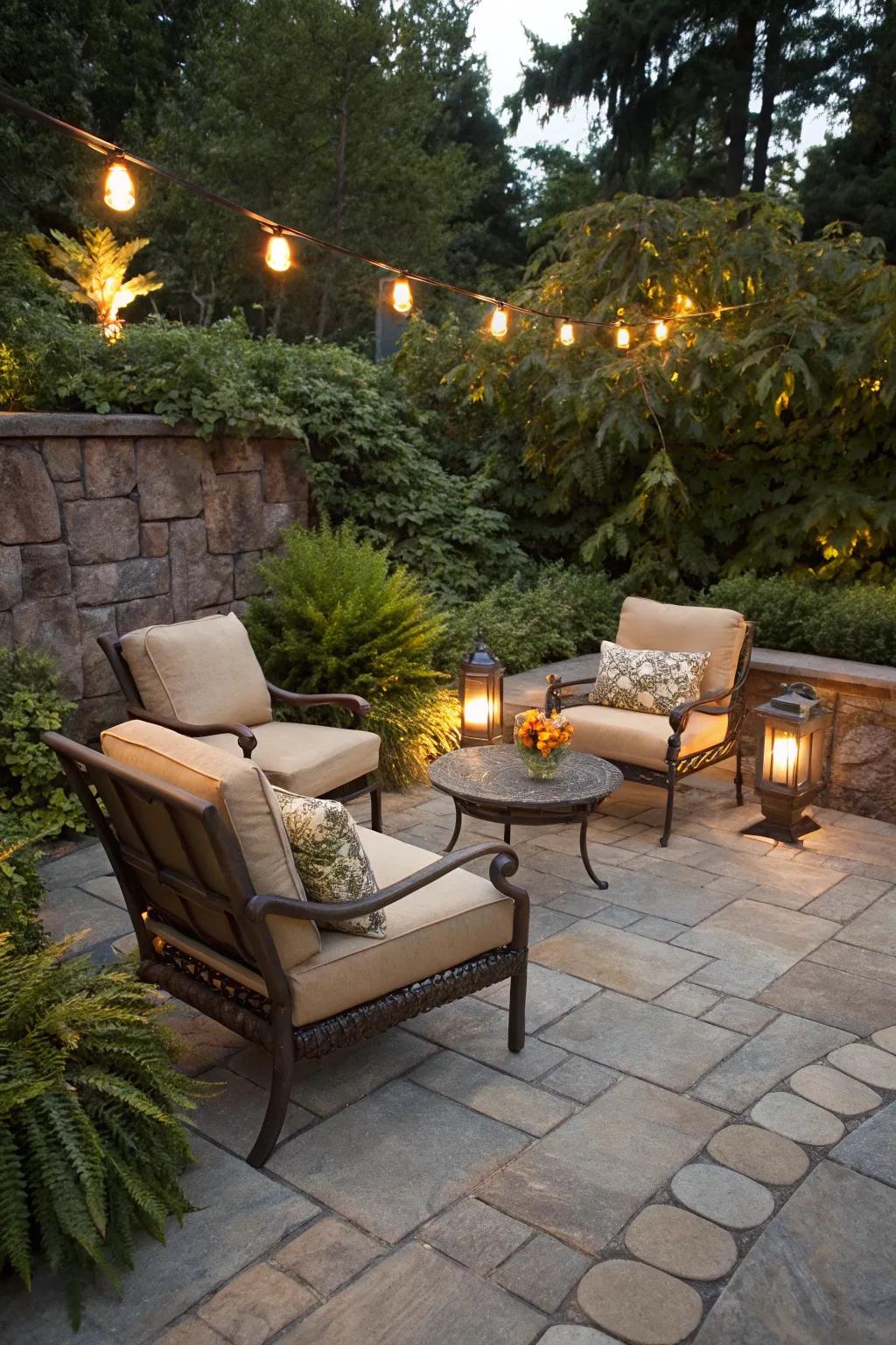 Transform your patio with pavers for an inviting outdoor living space.