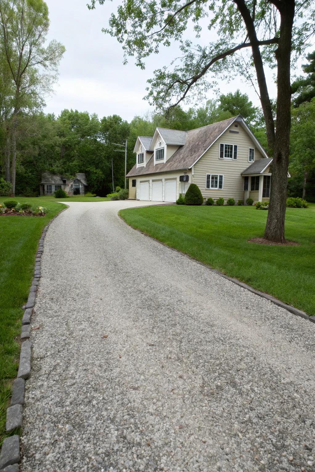 Give your driveway a neat finish with crushed stone.