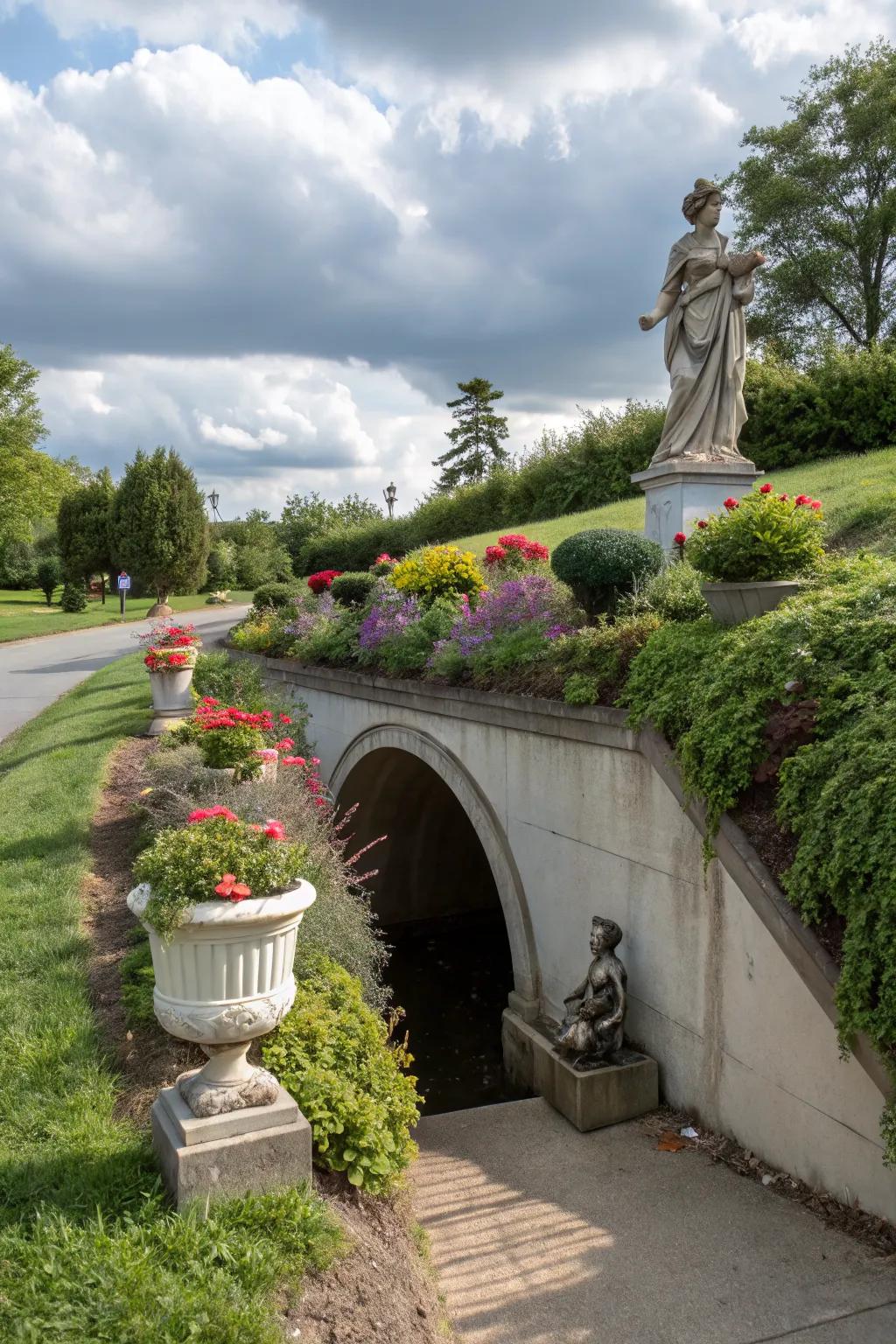 Decorative elements add a personal touch to culverts.