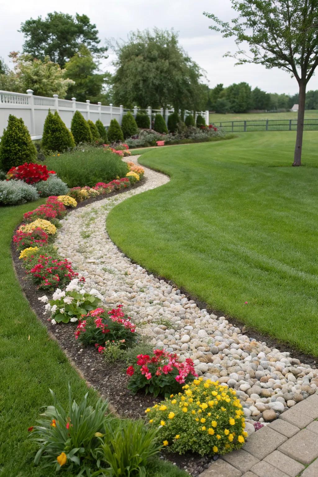 A pathway adds charm and accessibility to your berm.
