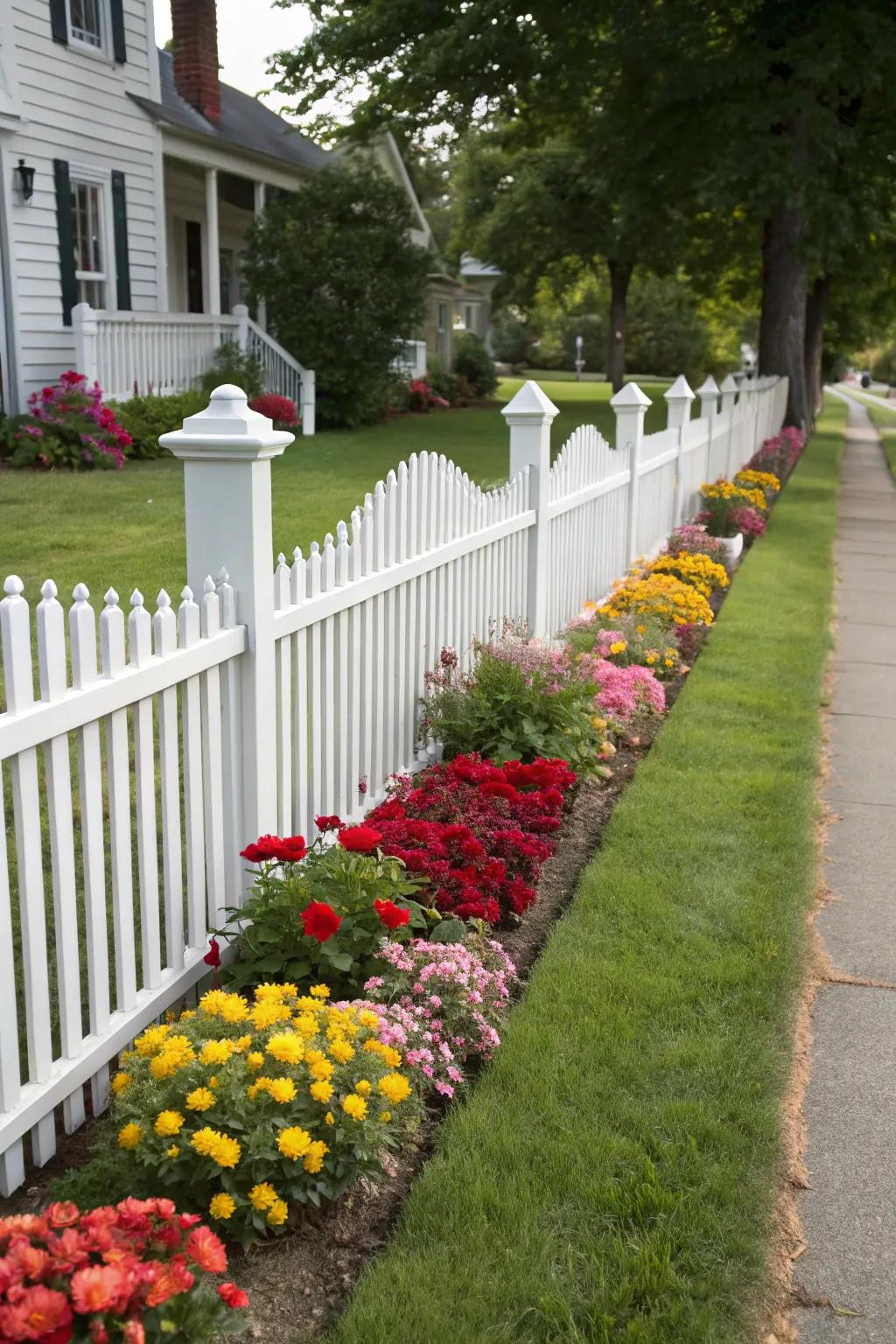 The classic white picket fence never goes out of style.