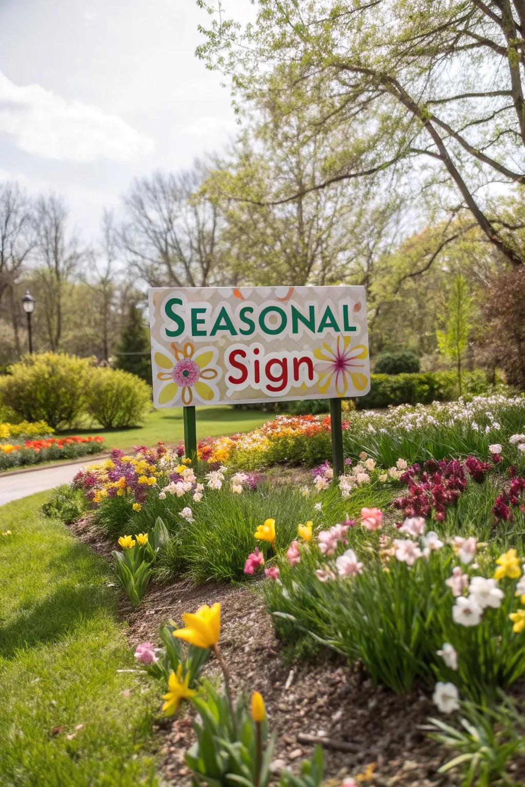 Celebrate each season with themed garden signs.