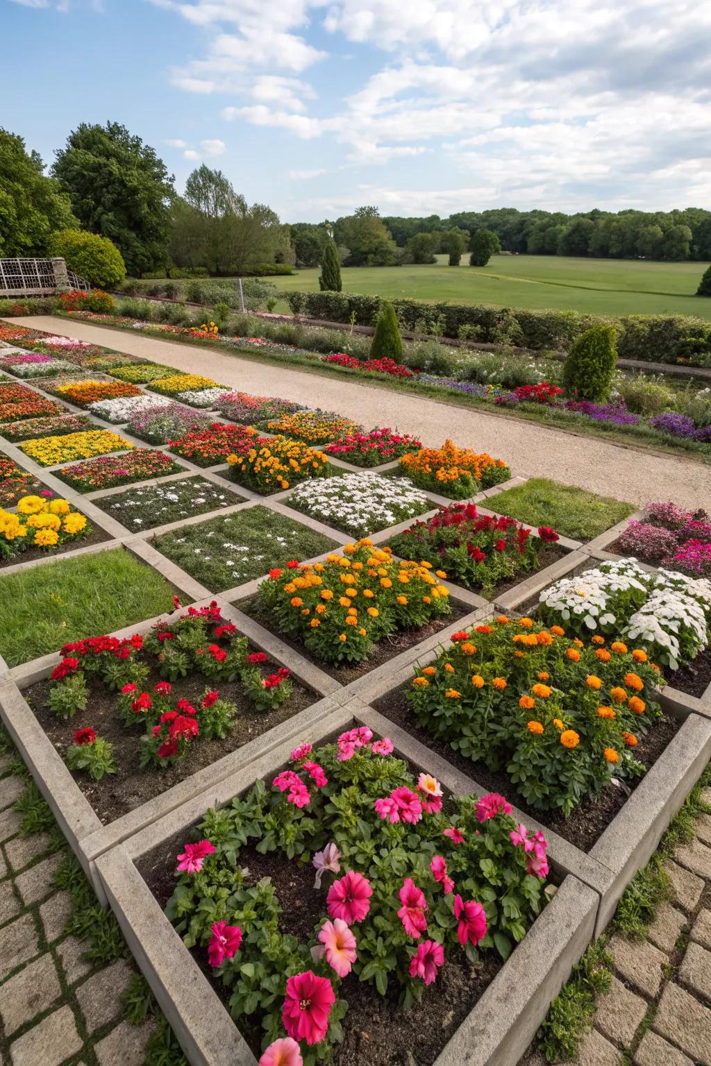 A grid layout that keeps your garden organized and accessible.