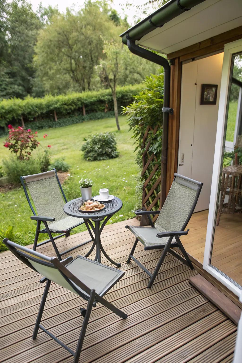 Smart furniture choices make small decks feel larger.