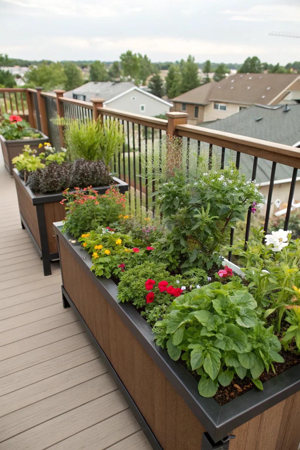 Elevated planters make gardening accessible and stylish.