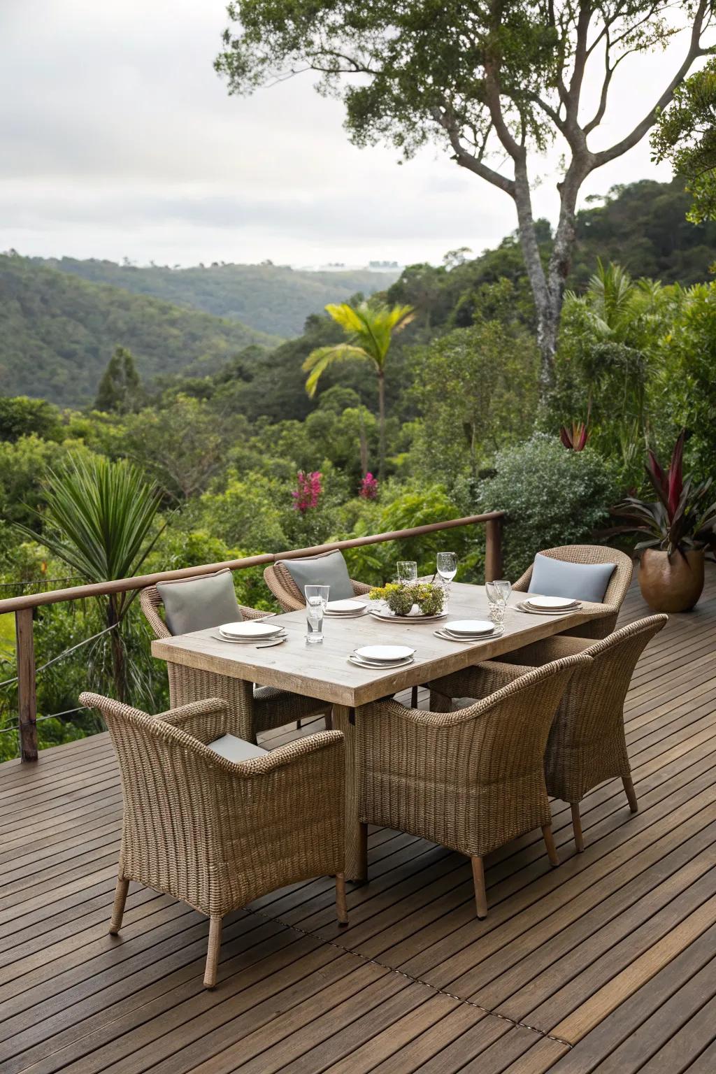Timeless elegance with wicker and rattan designs.