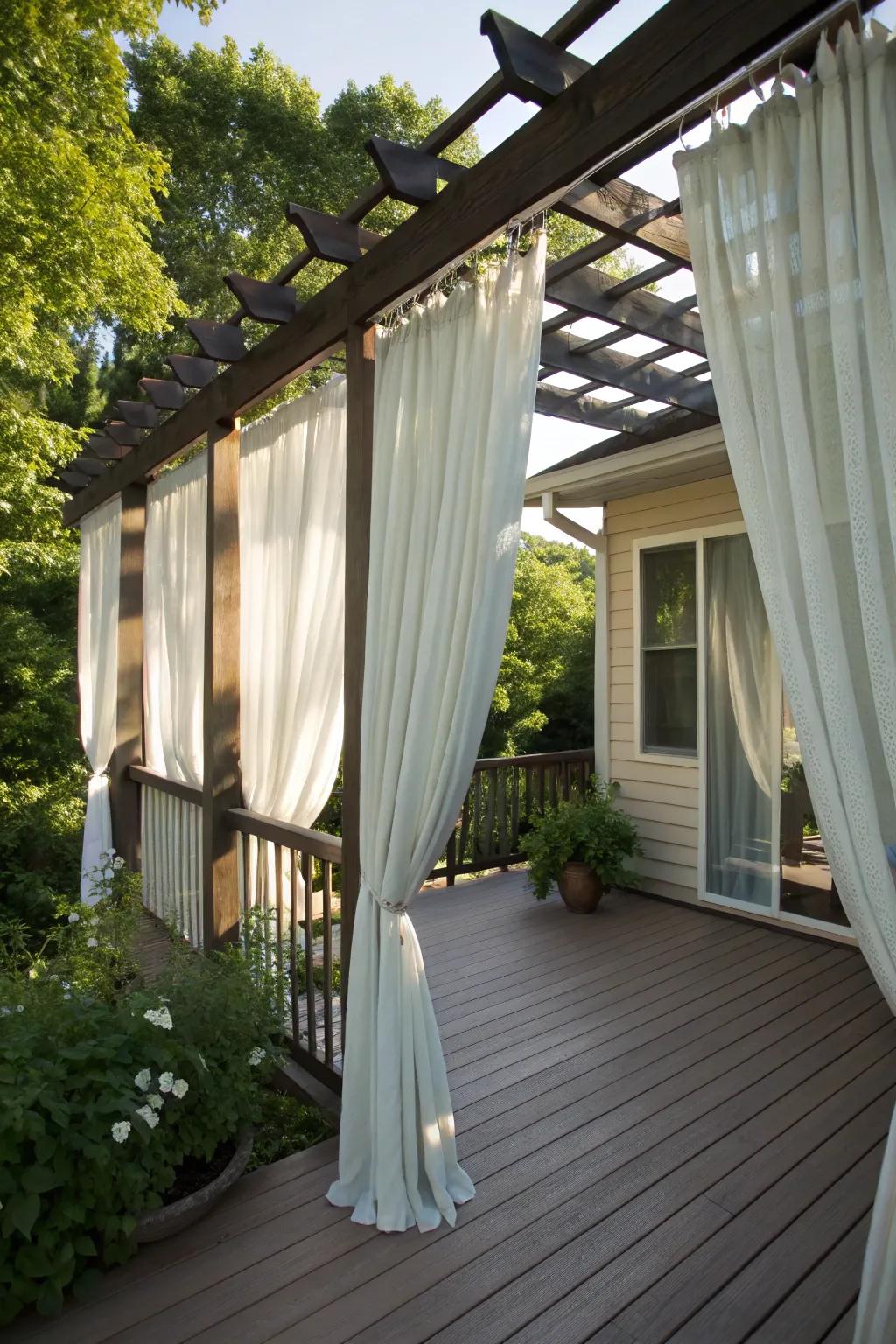Curtains can provide privacy and a cozy atmosphere.