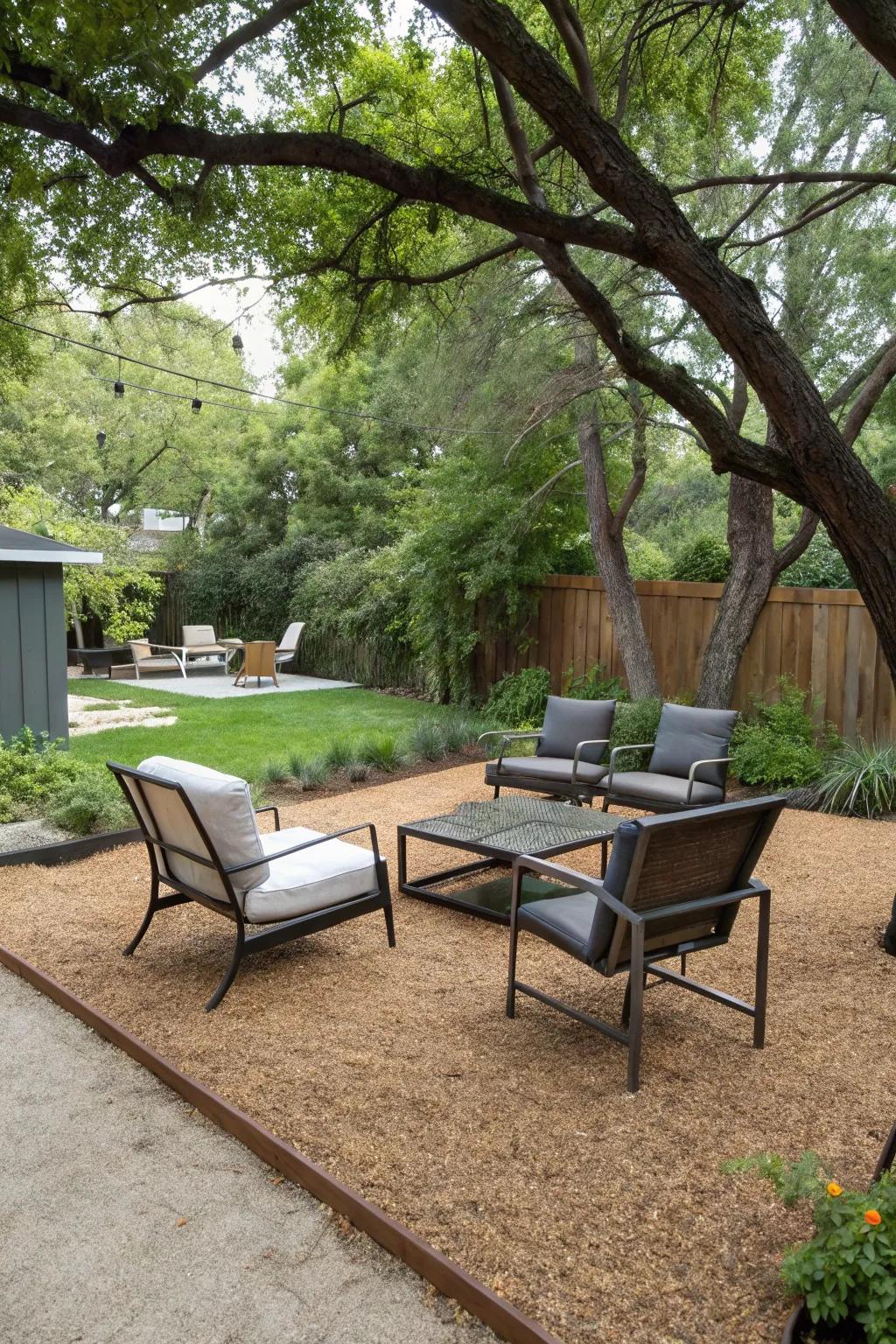 A blend of modern and rustic styles using decomposed granite.
