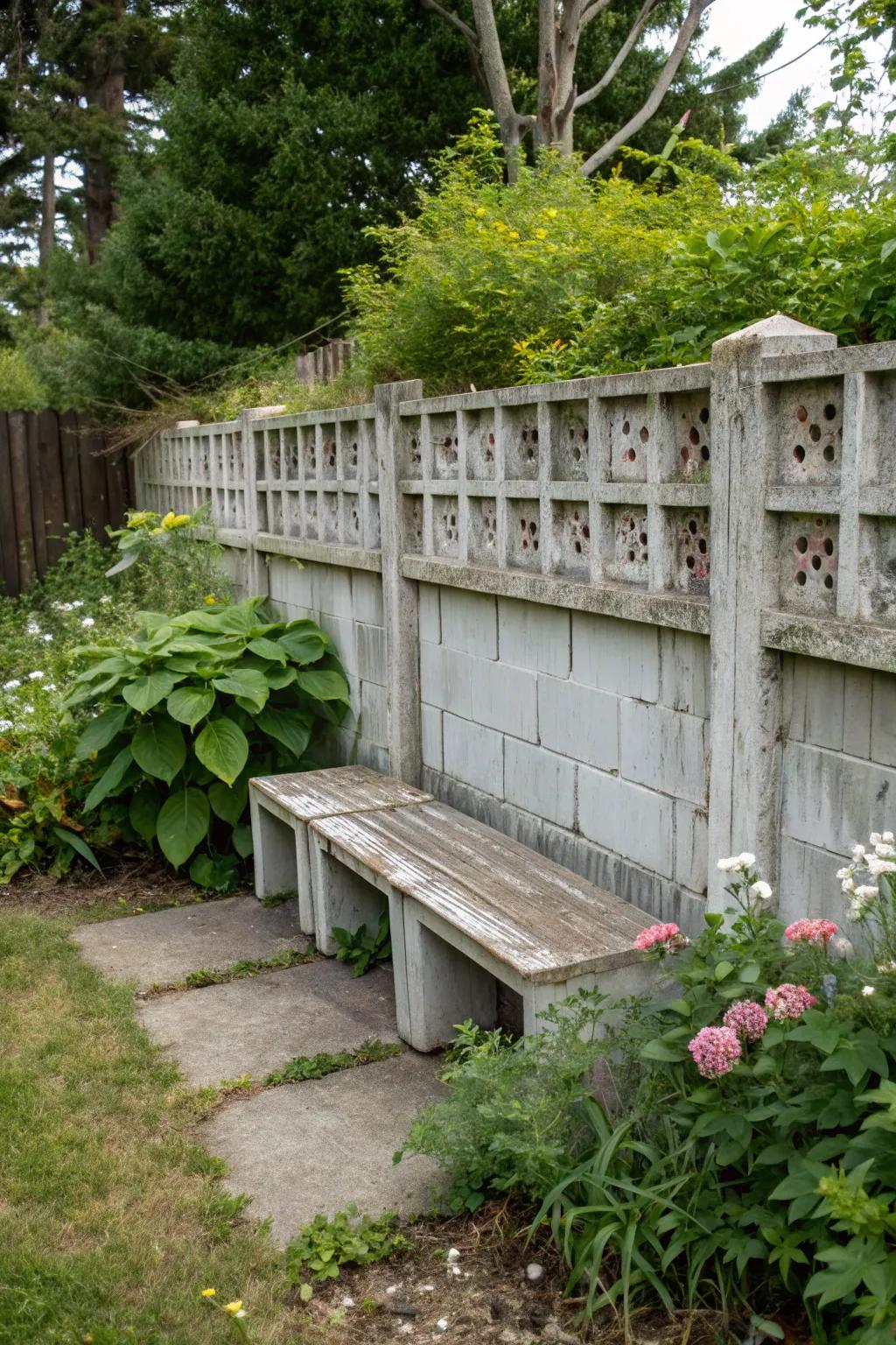 Add functionality with a built-in bench for relaxation.