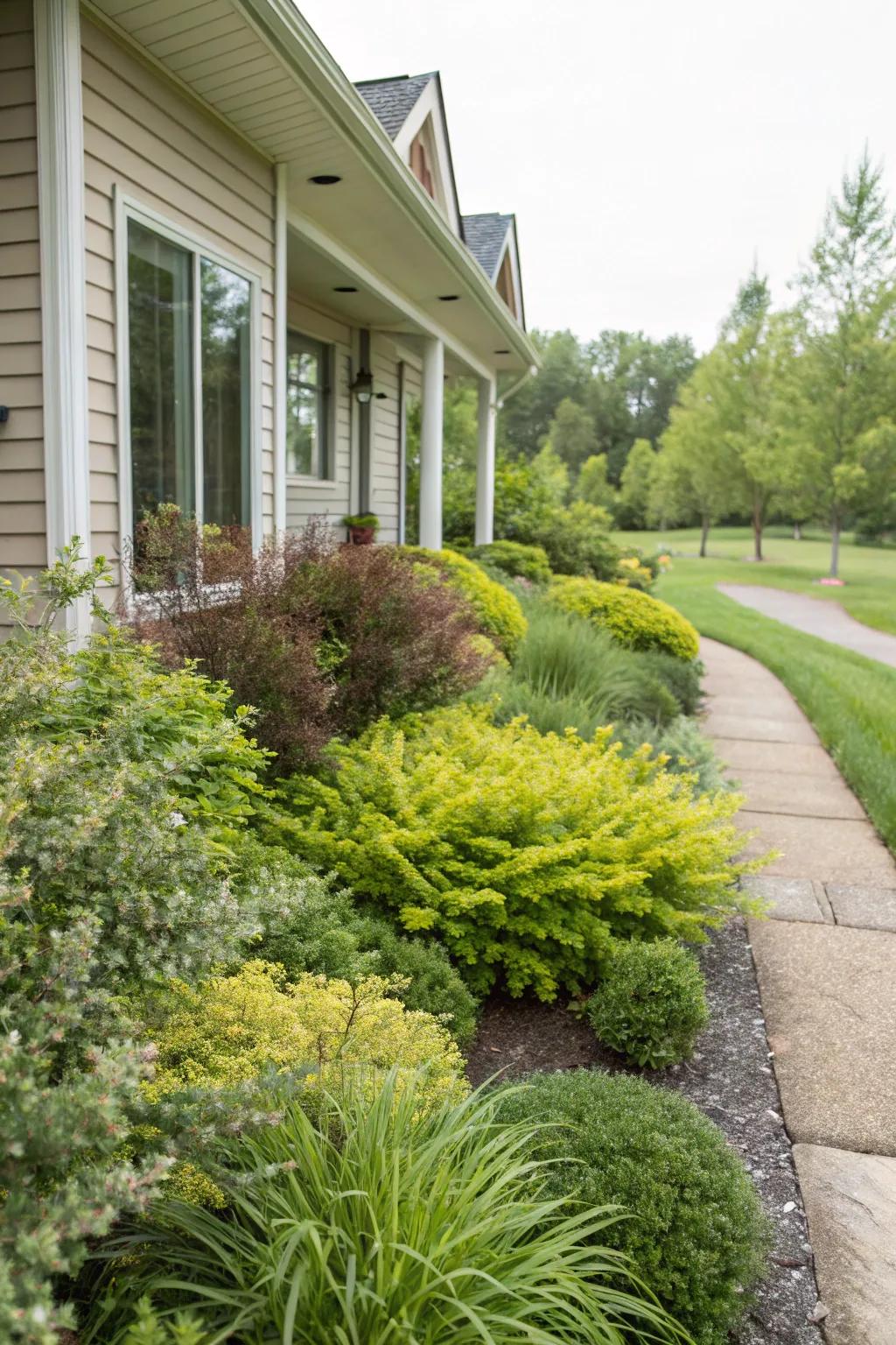 Native shrubs help manage water naturally.