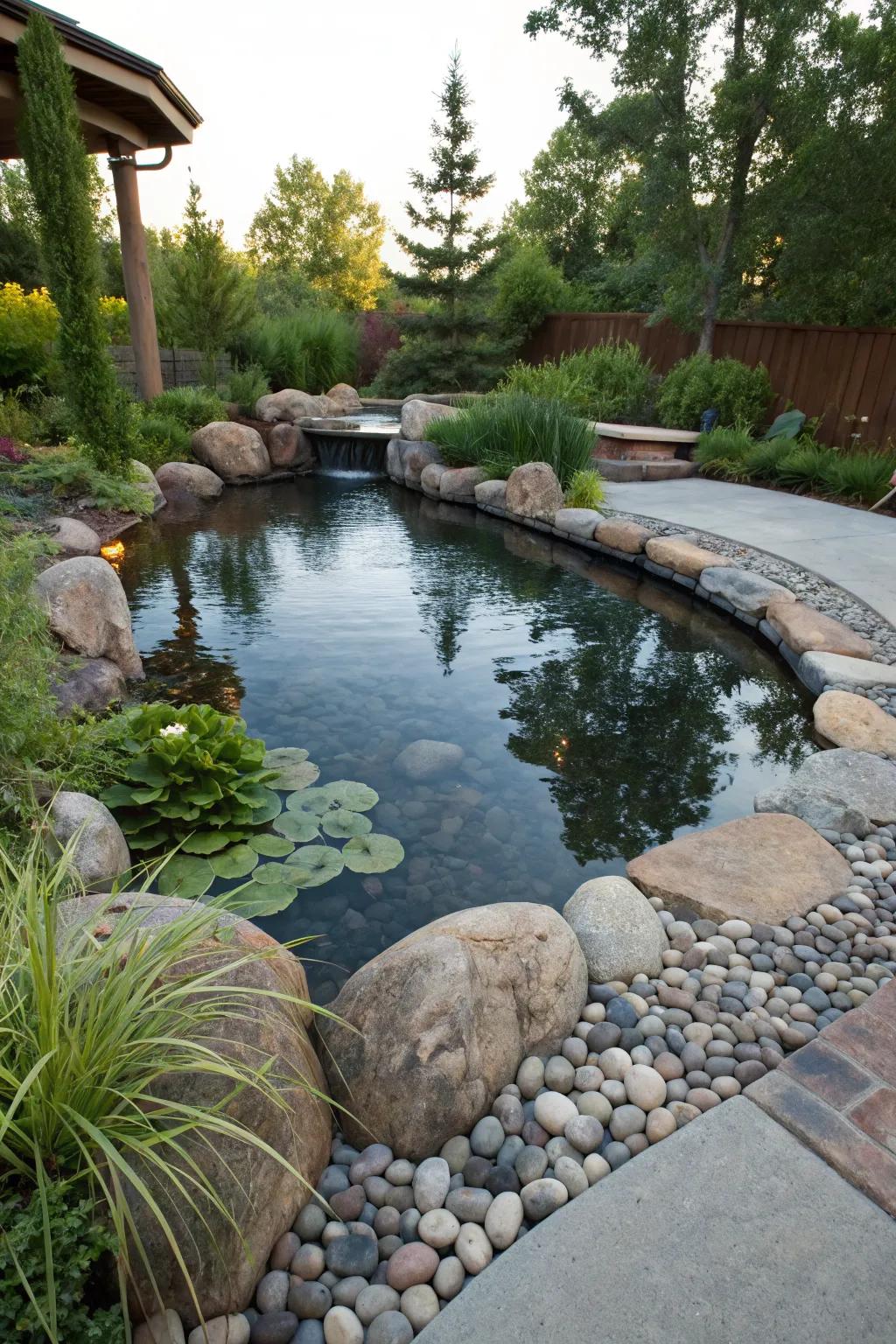 Create a budget-friendly pond with a flexible liner.