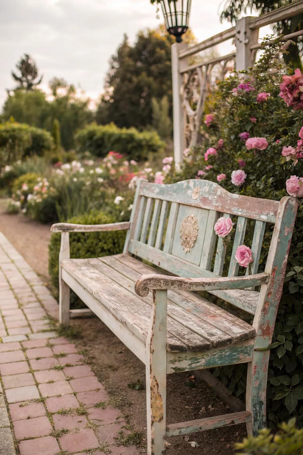Create timeless appeal with a shabby chic painted bench.