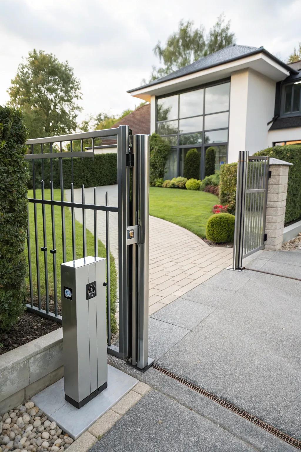 An automated gate offering convenience and style.