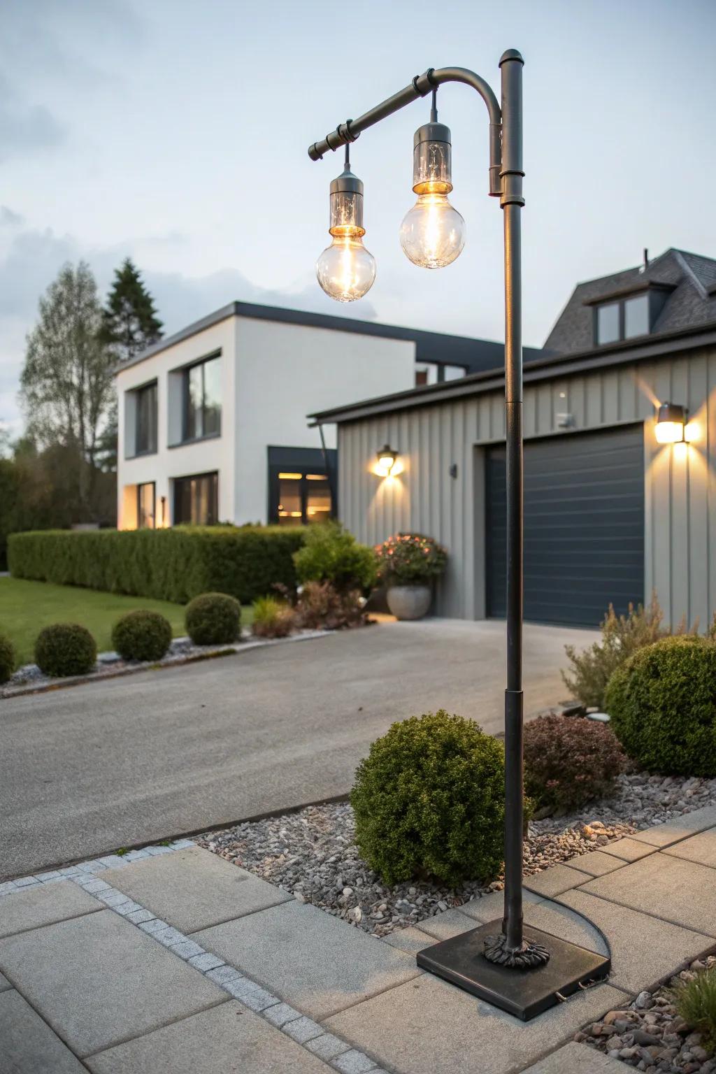 Industrial chic lamp post for an urban touch.