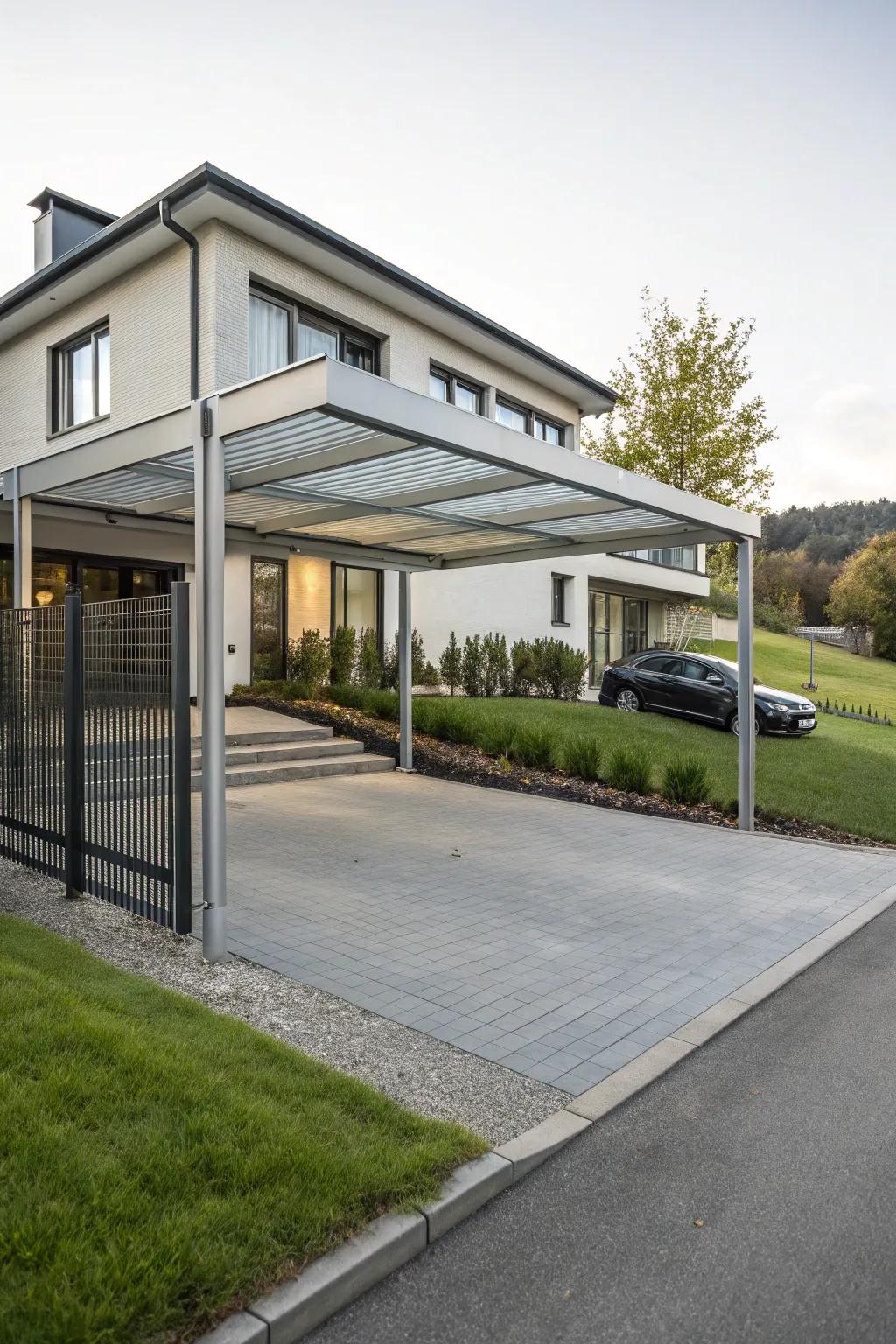 Sleek and stylish carports for modern driveways.