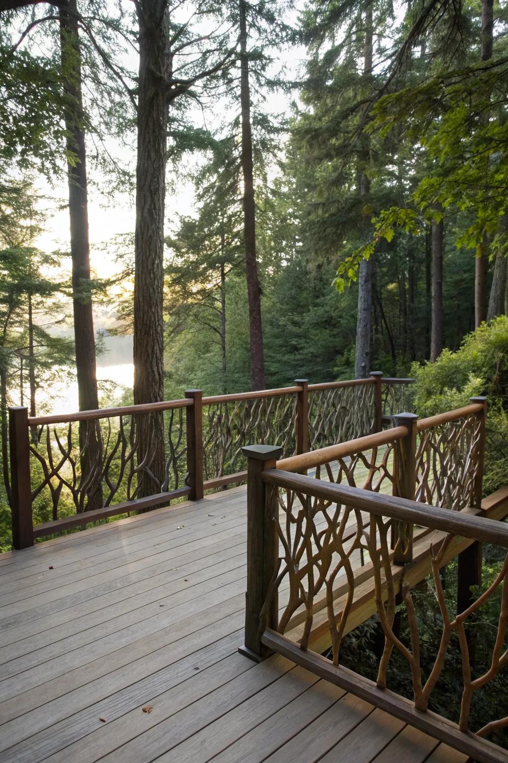 Branch panels add a whimsical, natural touch.
