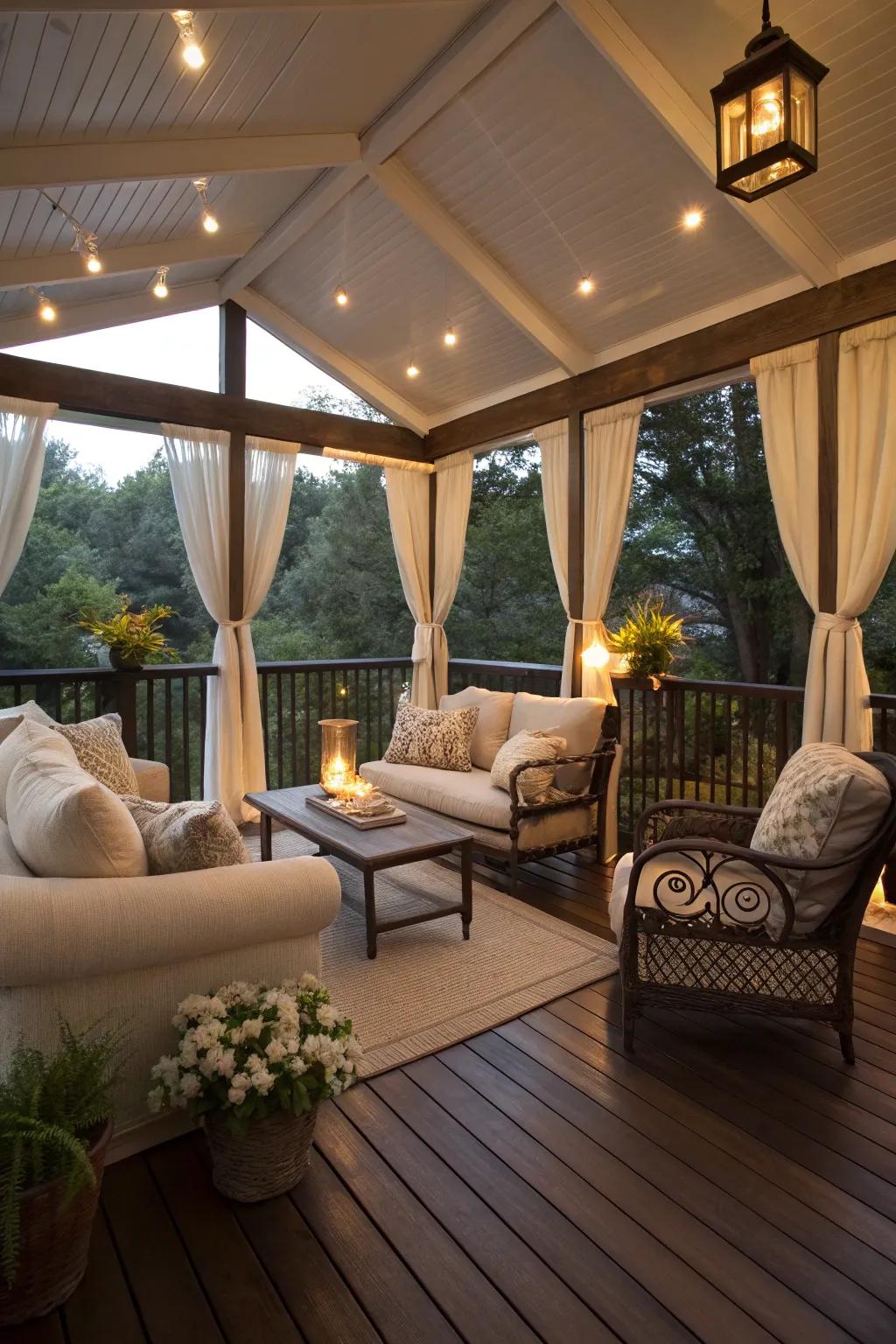 An elegant and romantic evening retreat.