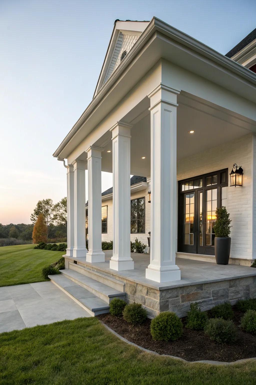 Symmetrical columns create a balanced look.