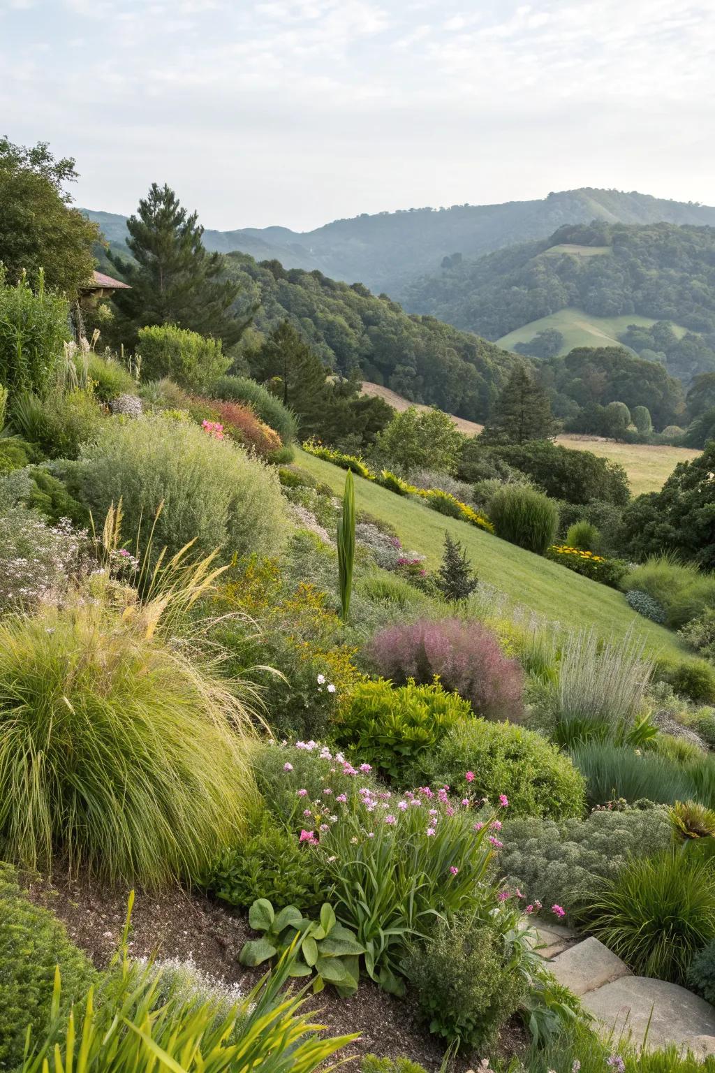 Native plants anchor the soil and enhance natural beauty
