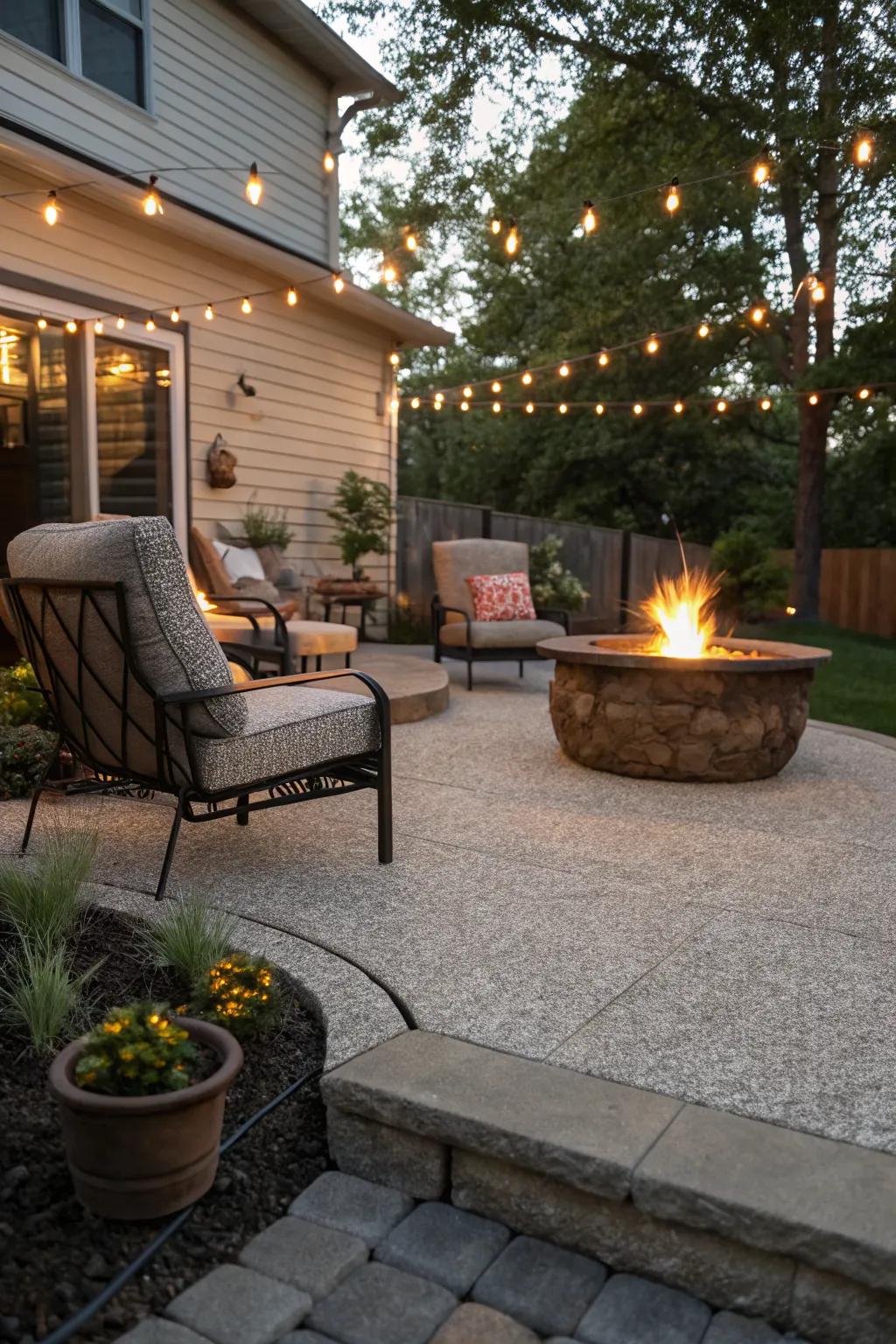 A cozy fire pit area perfect for evening gatherings.