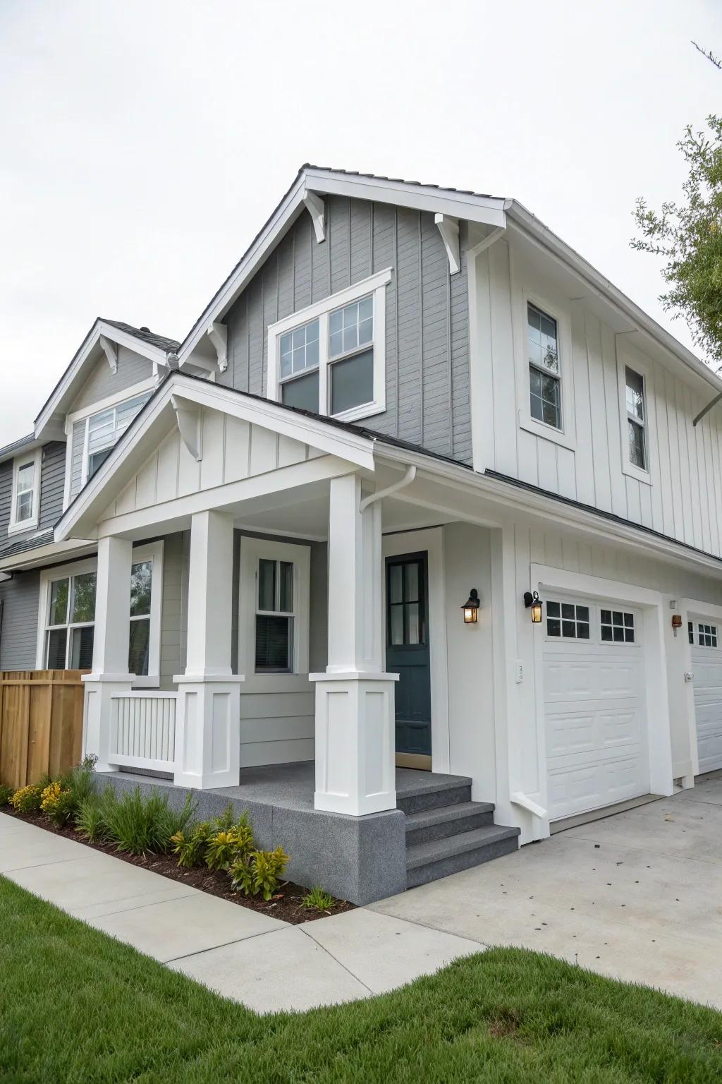 A fresh paint scheme transforms this flat front house into a crisp and inviting home.