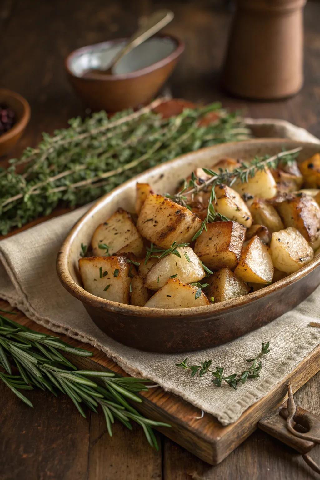 Herb-roasted turnips, an unexpected and delicious fall treat.