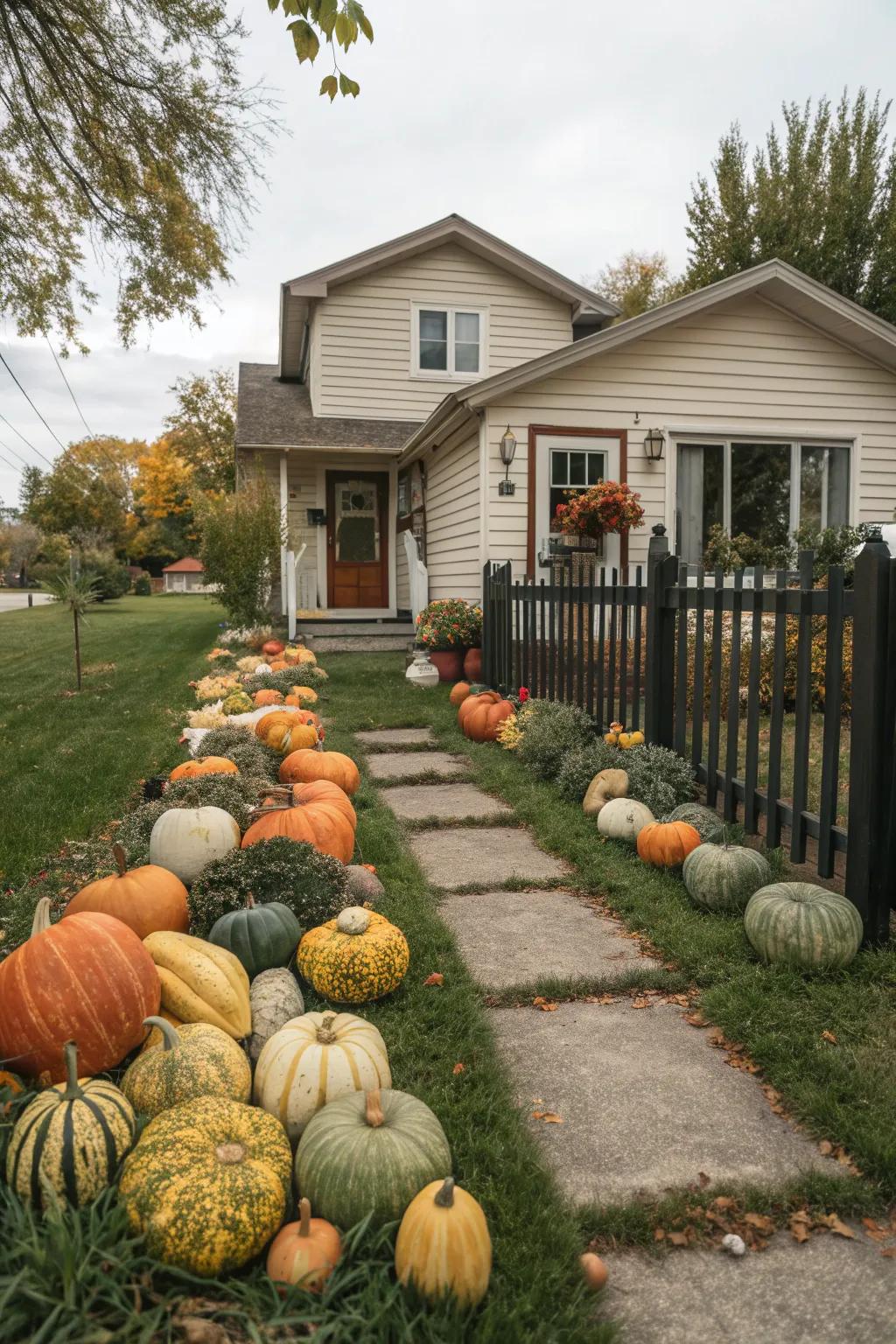 Gourds and squashes add texture and variety to your fall display.