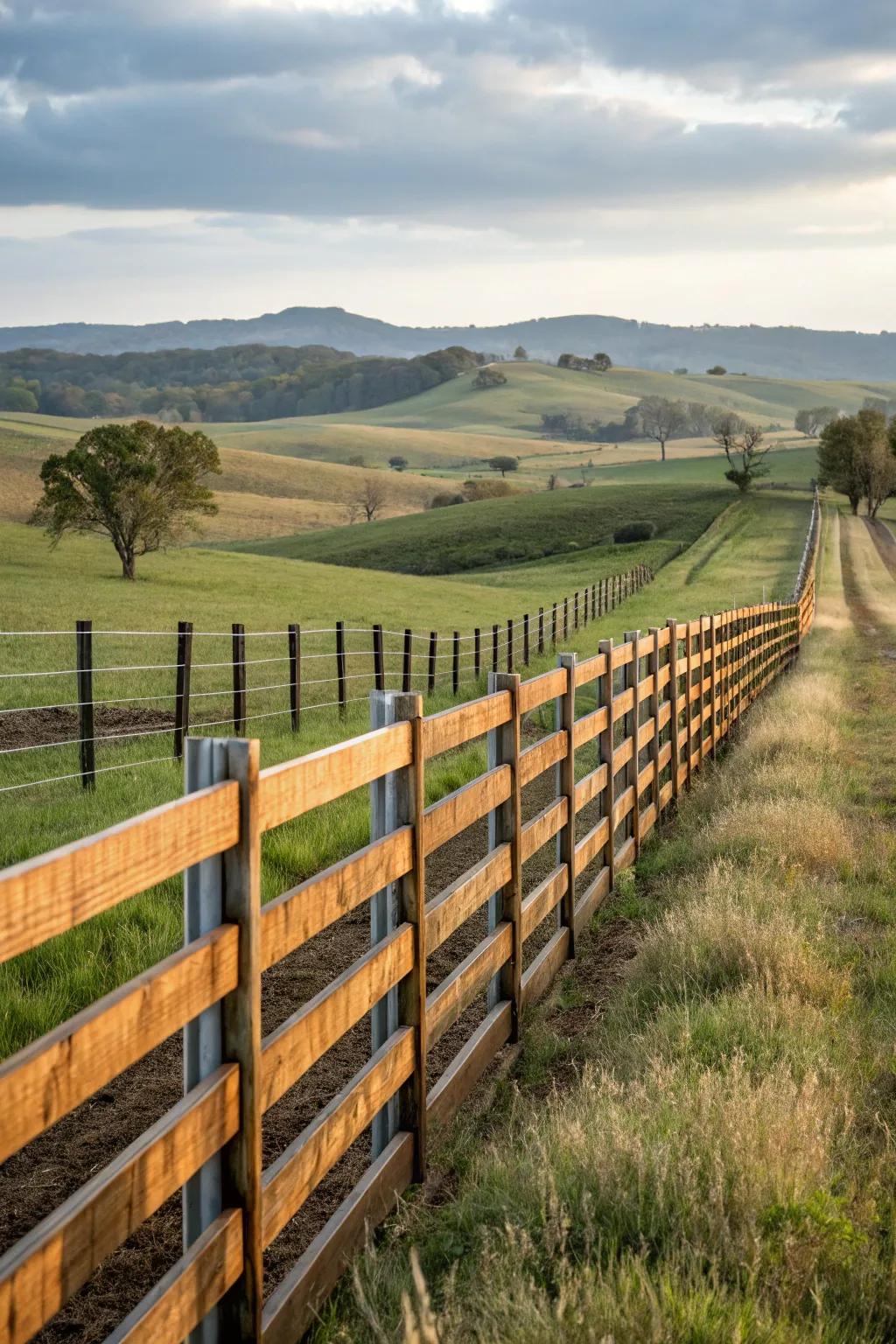 Mixed material fences offer a blend of style and strength.
