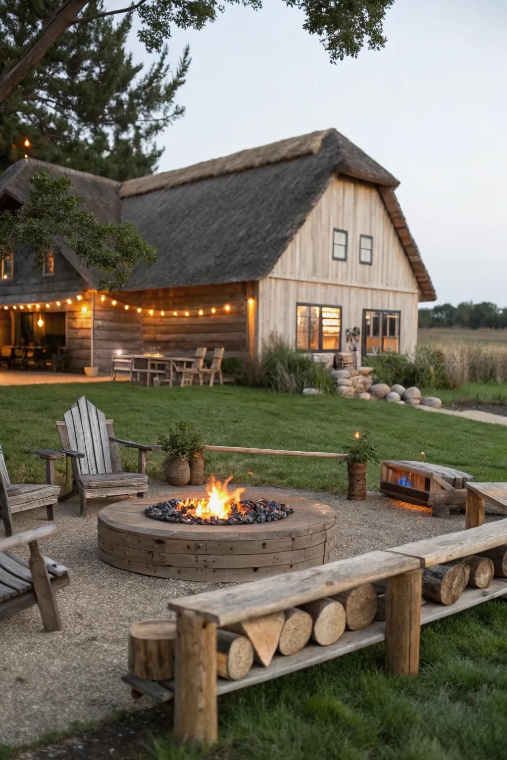 A warm and welcoming fire pit area ideal for gatherings.