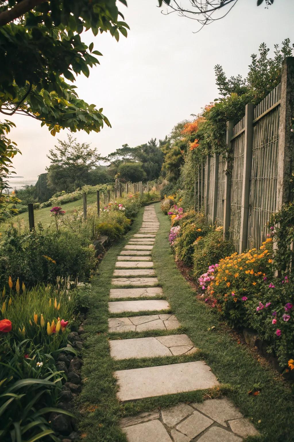 Guide visitors through your garden with a charming pathway.