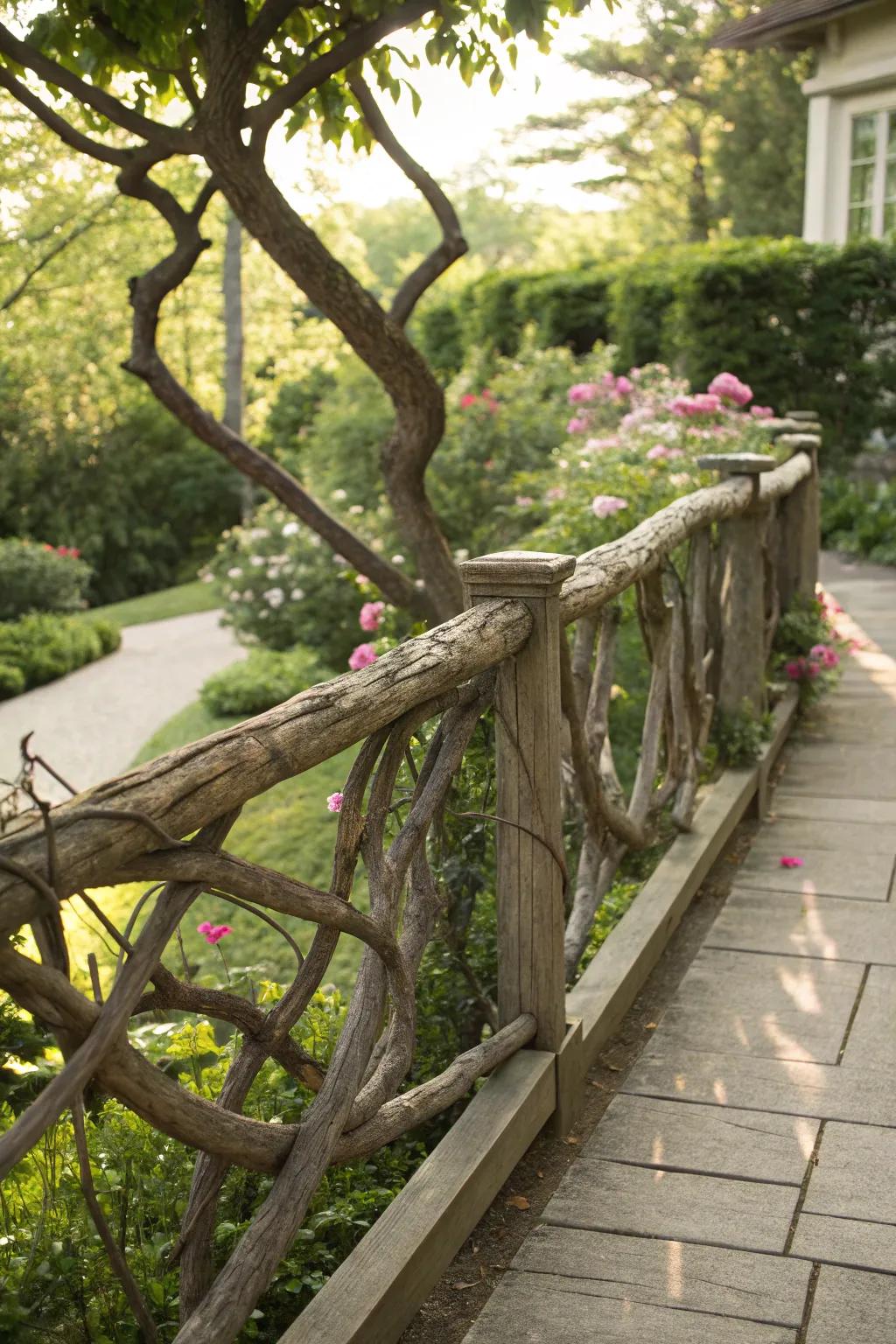 Nature-inspired railings blend seamlessly with their surroundings.