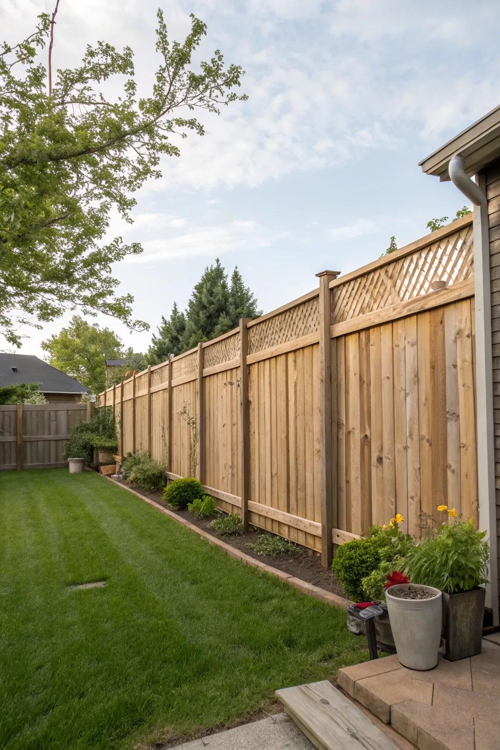 Create your own private oasis with a tall privacy fence.