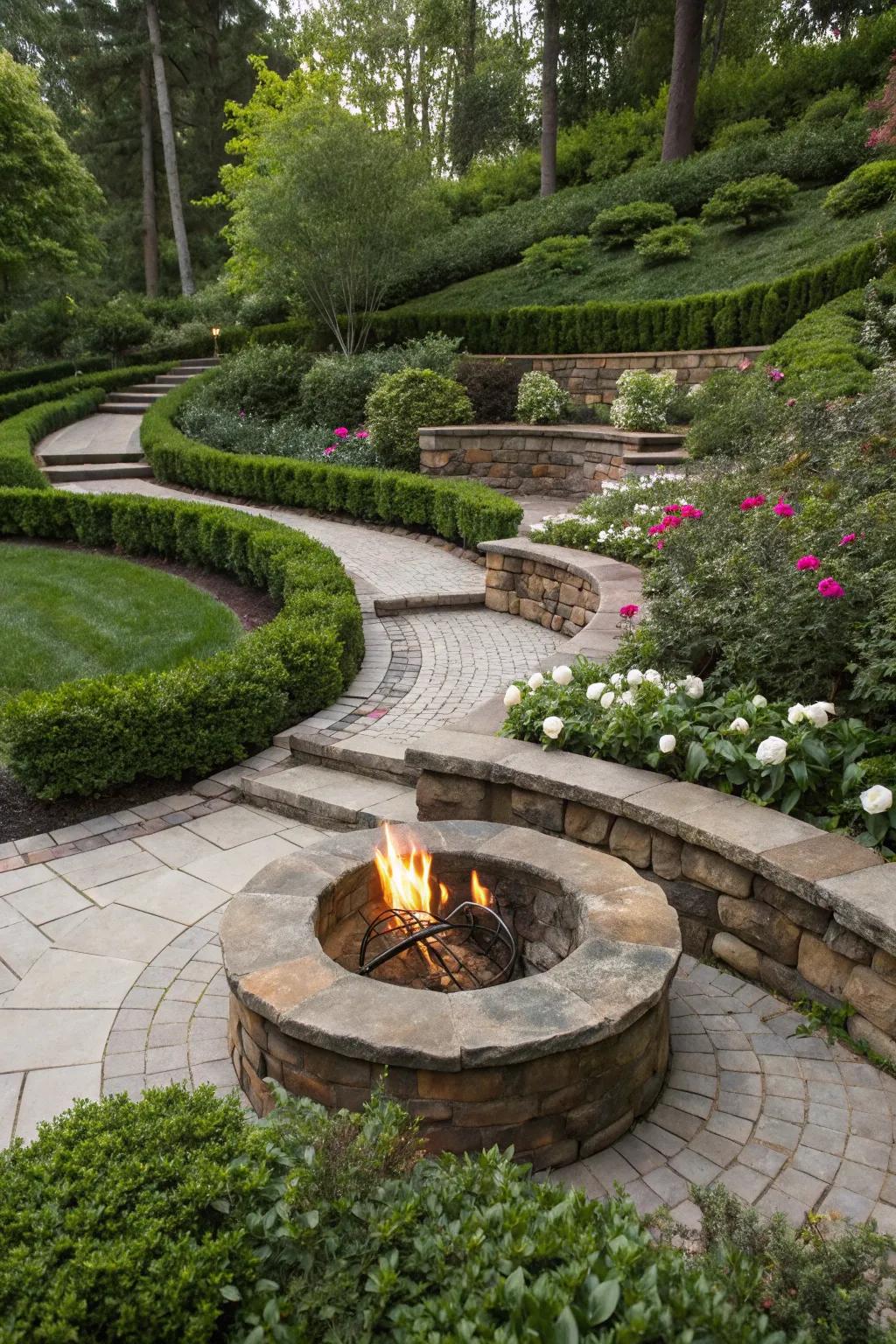 Tiered designs add dimension and style to your fire pit.