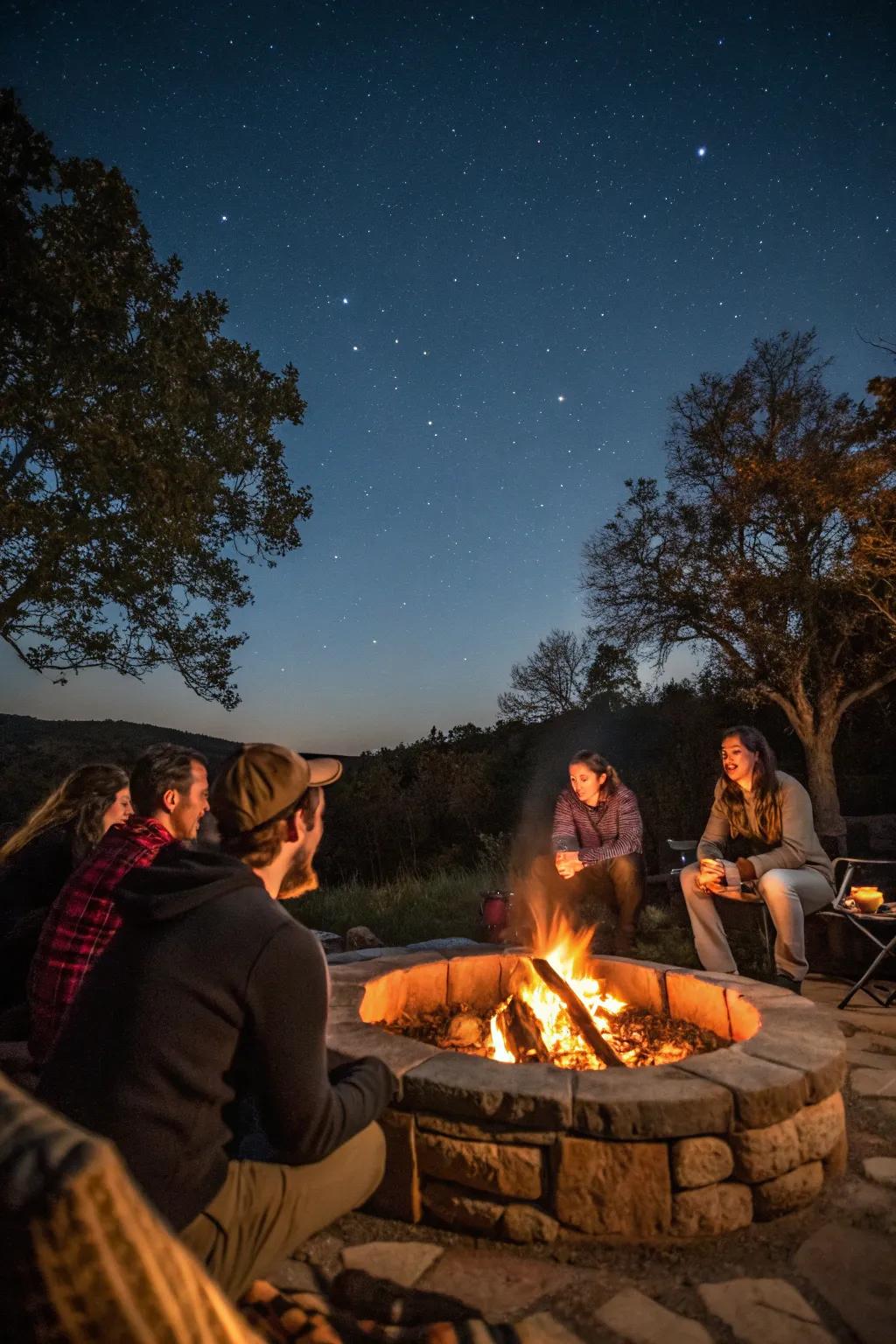 Captivating ghost stories shared around the fire.