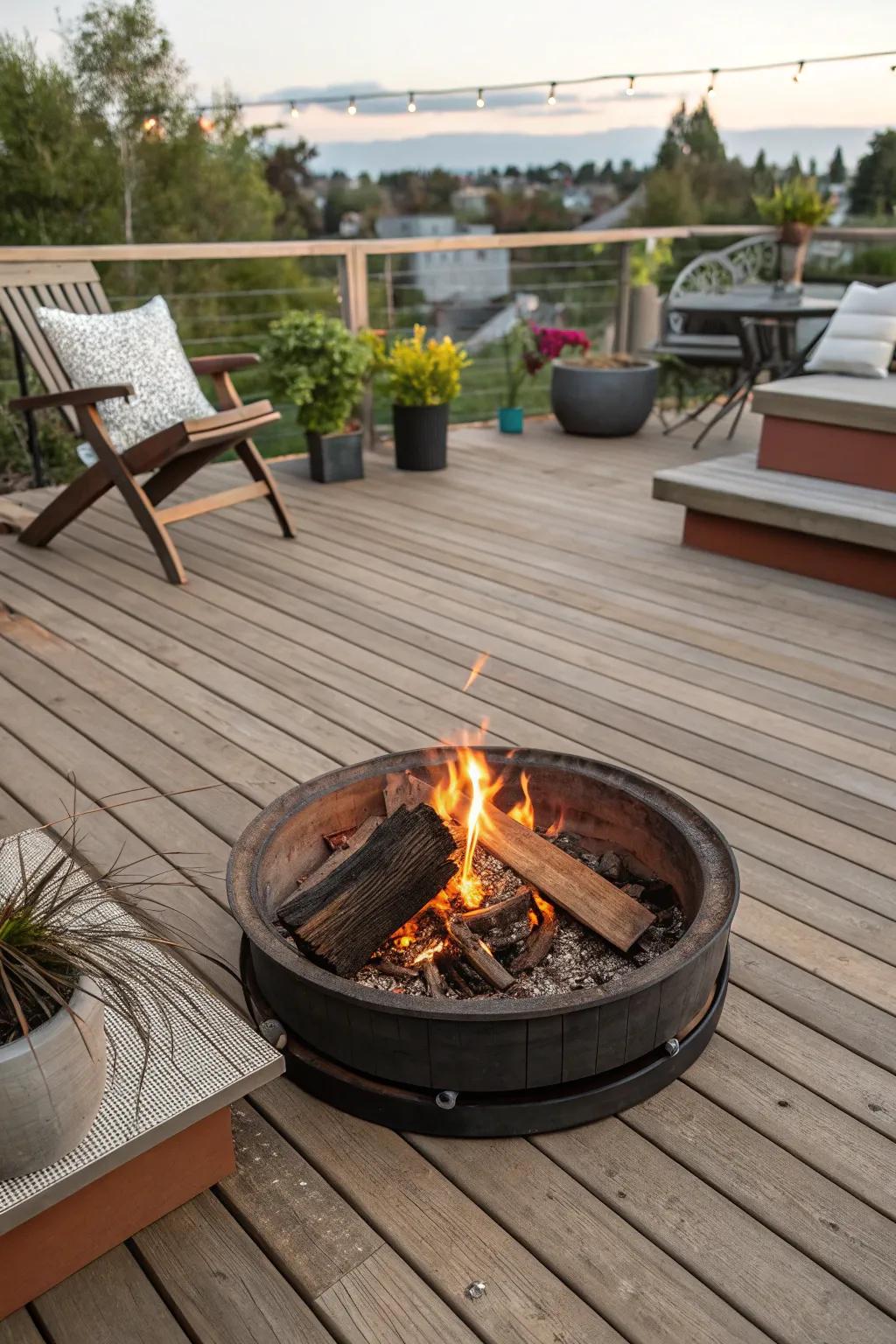 Portable fire rings offer versatility for various outdoor settings.