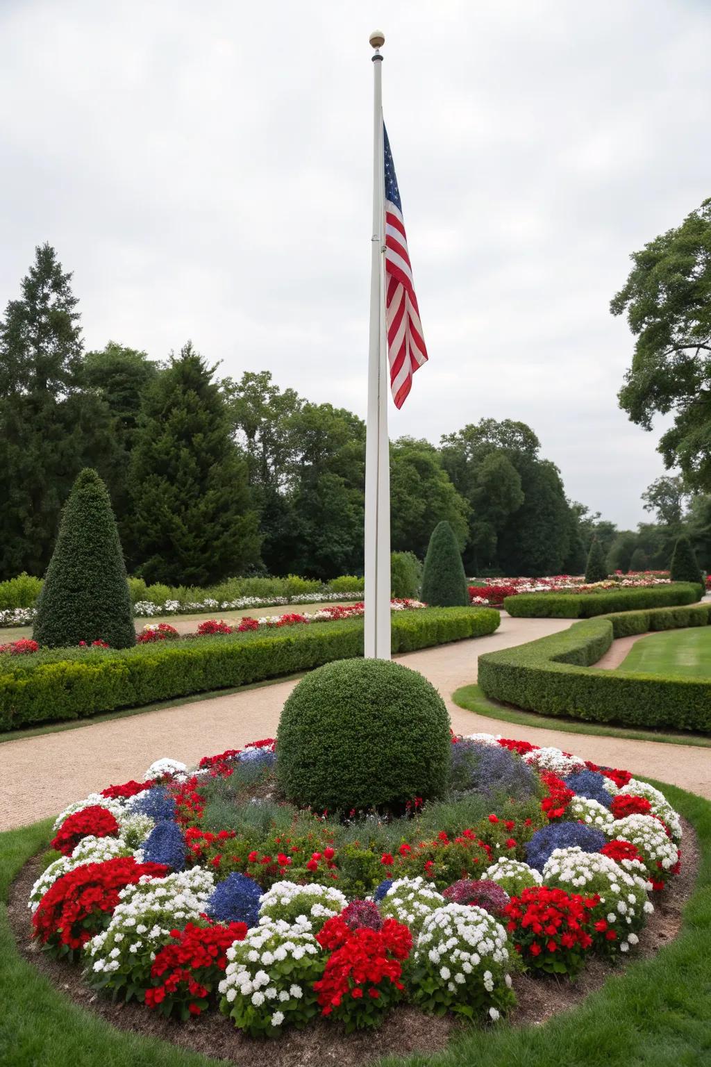 Celebrate pride with a colorful flower bed.
