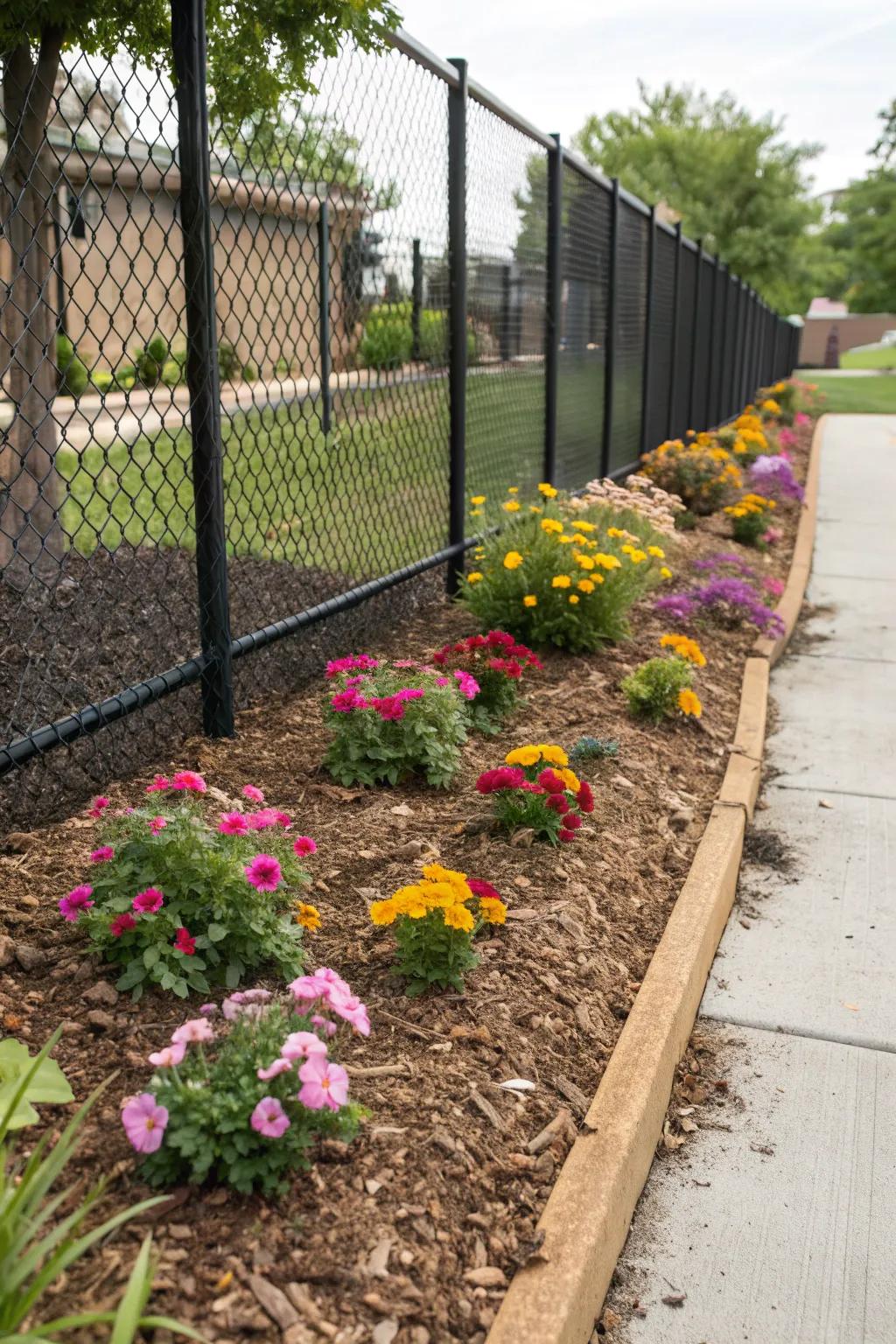 Mulch adds both beauty and practicality to your fence line flower beds.