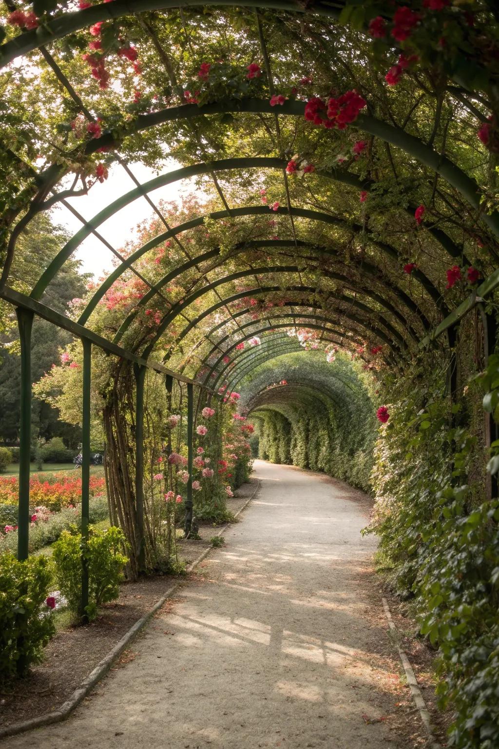 Pathway arch trellises invite you to explore the garden.