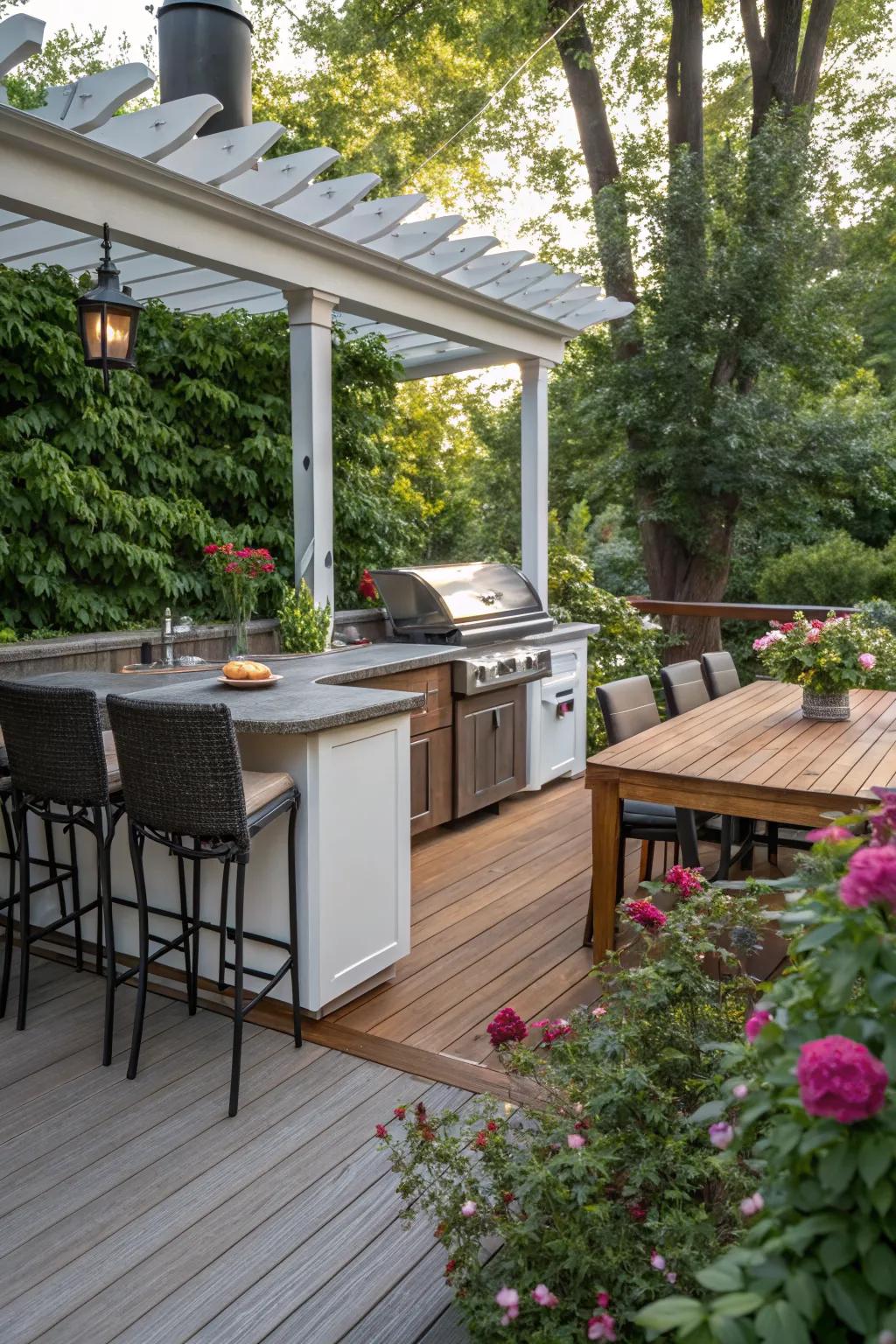 Cook up a storm with an outdoor kitchen on your deck.