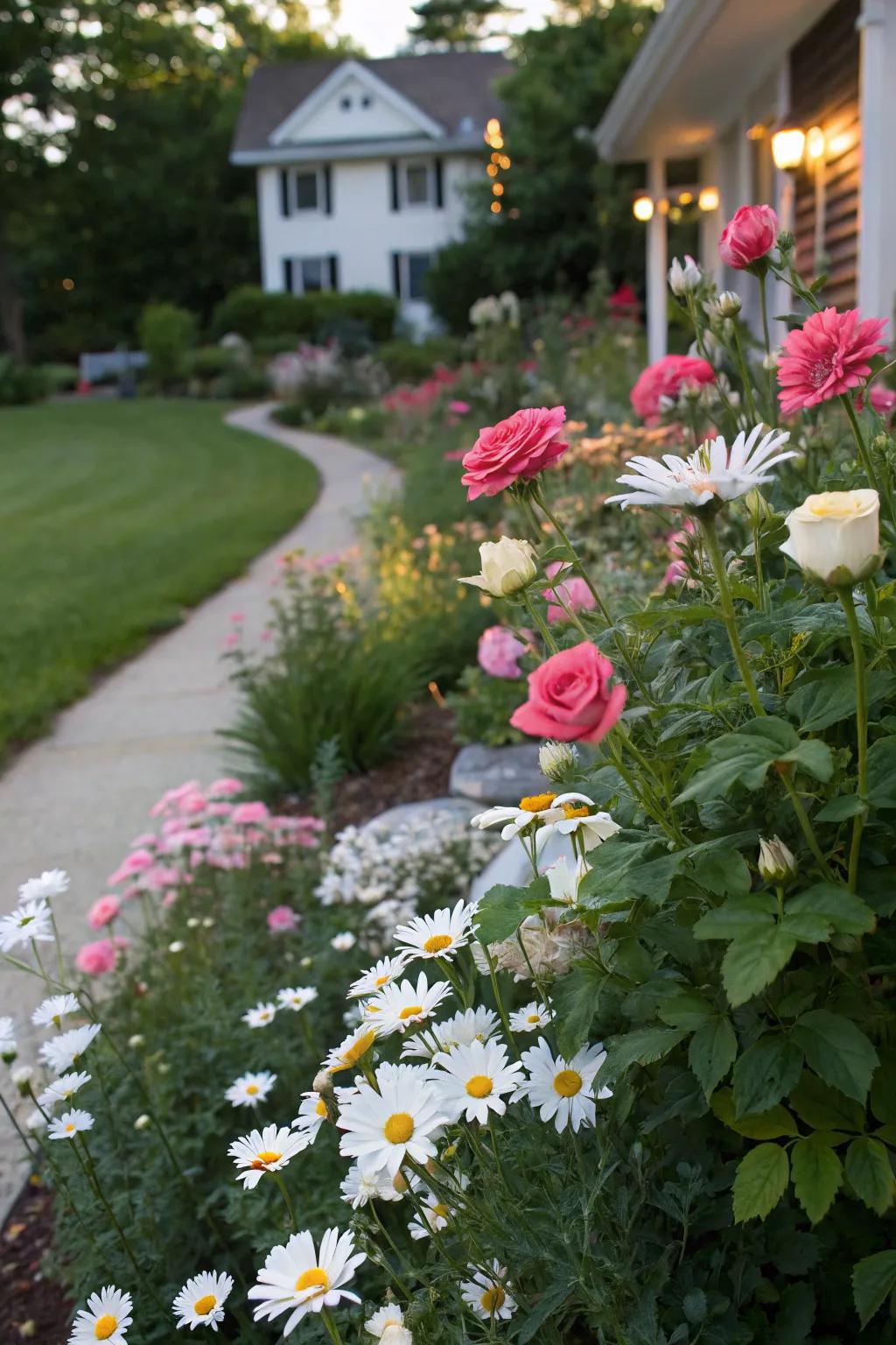 Cottage garden style adds a touch of romance and abundance.