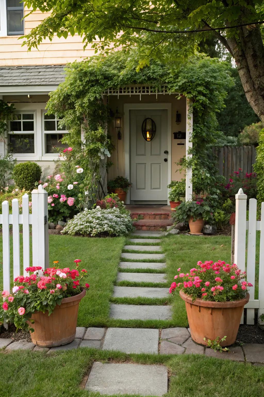 Potted plants add charm and flexibility to your entrance.