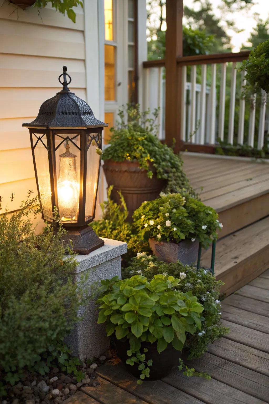 Greenery adds a refreshing touch to your lantern decor.