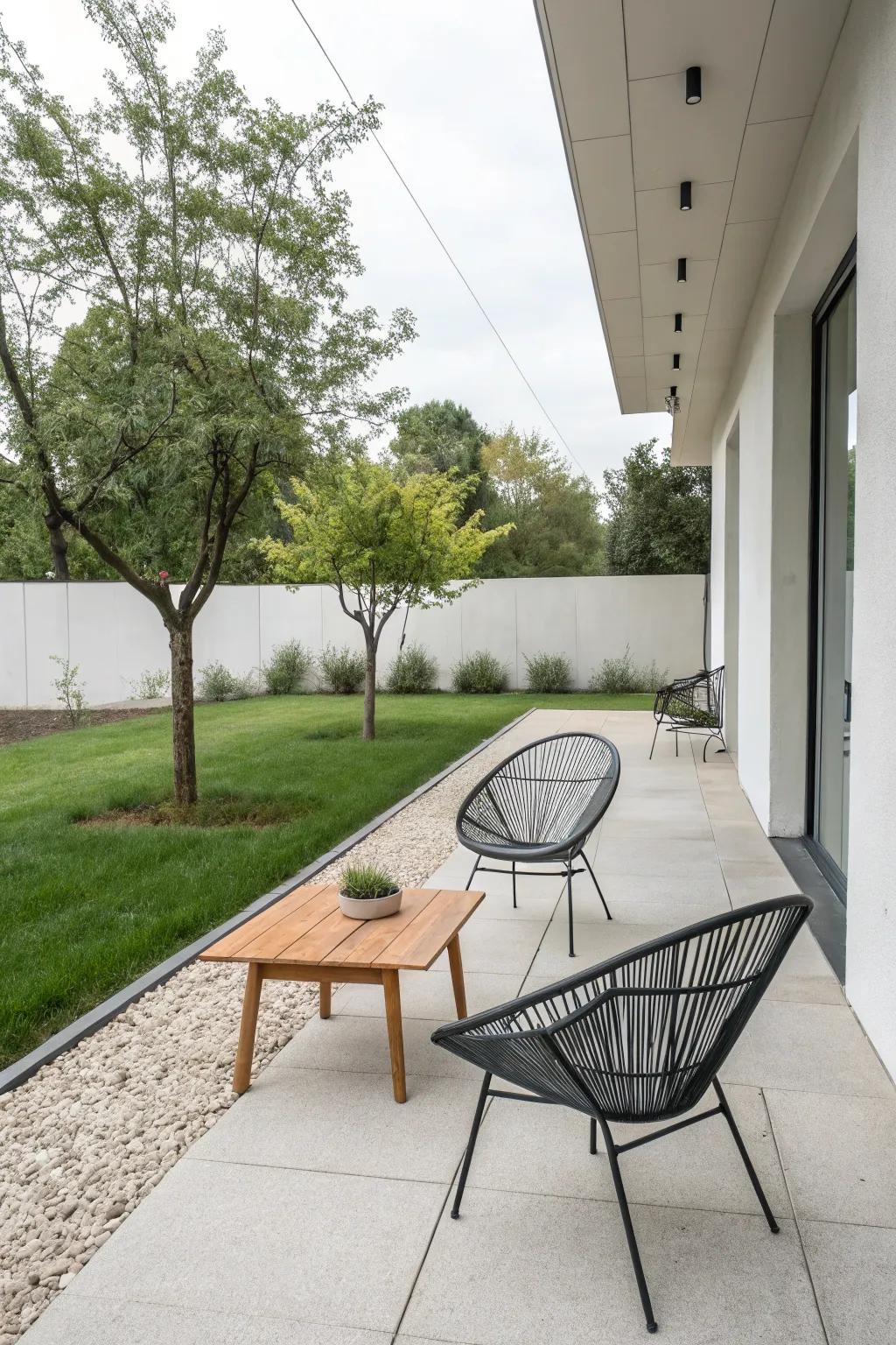 Achieve elegance with minimalist seating.