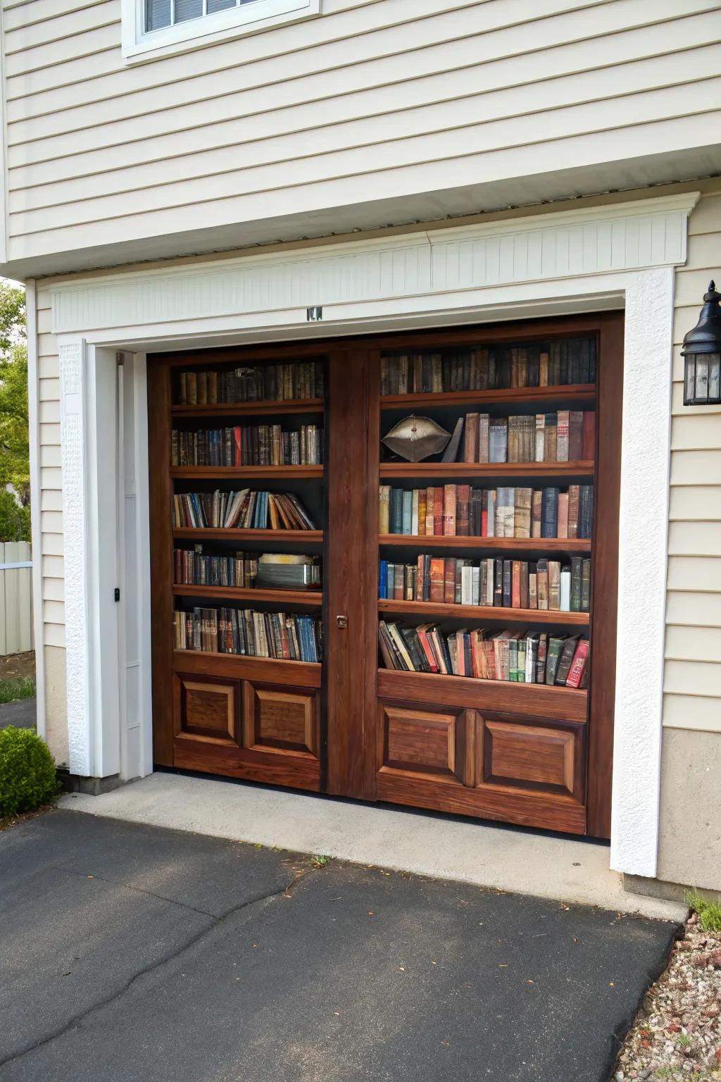Create a stunning optical illusion with a trompe-l'œil design on your garage door.