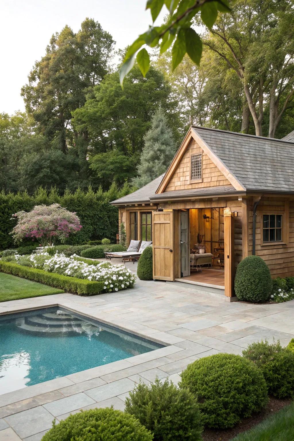 A harmonious blend of structured design and natural beauty.