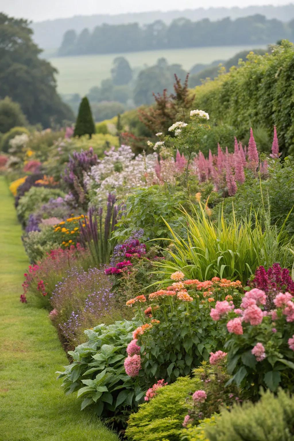 Living plant borders create vibrant frames for garden beds.