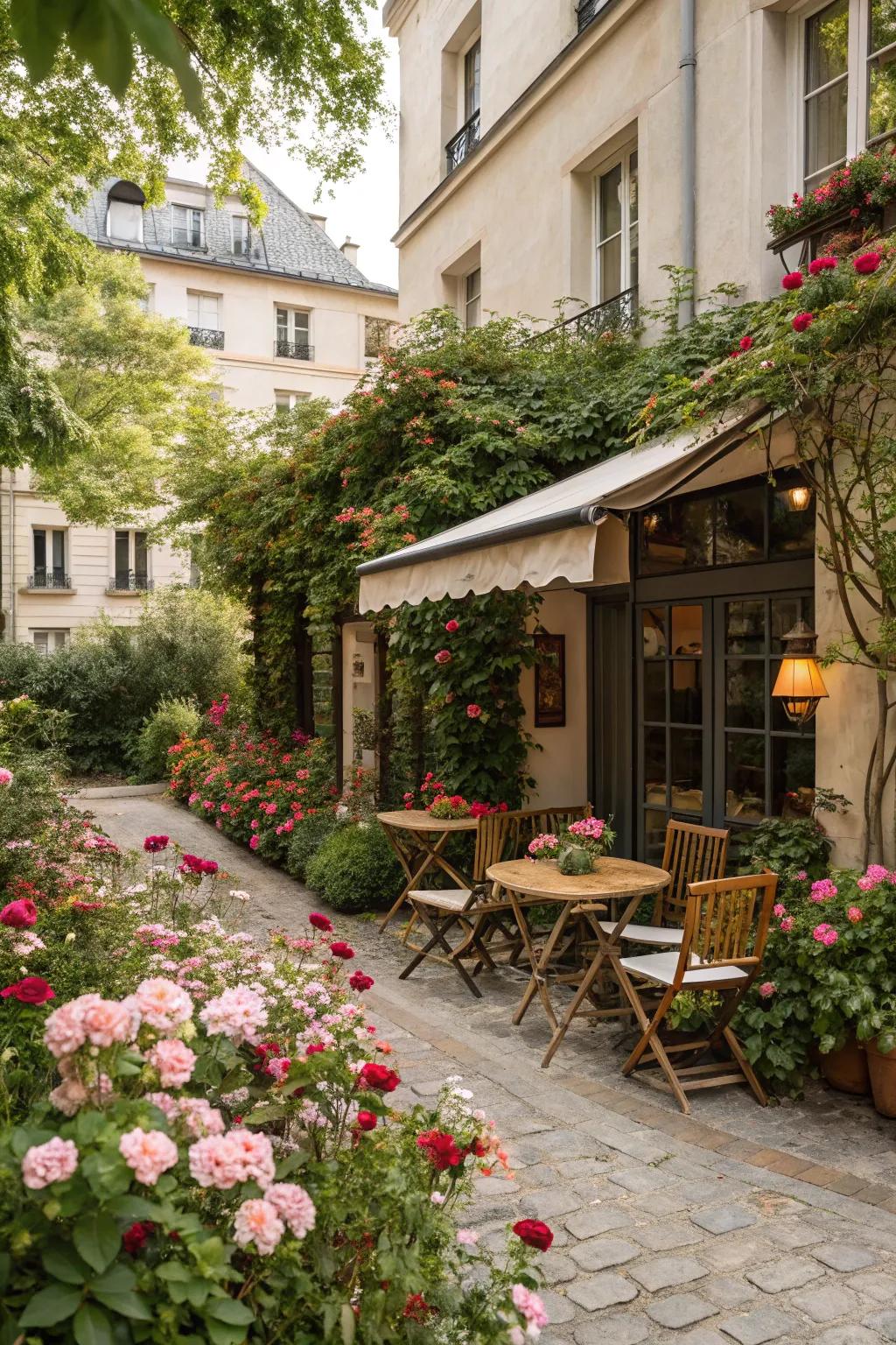 Enjoy intimate meals with a charming bistro set.