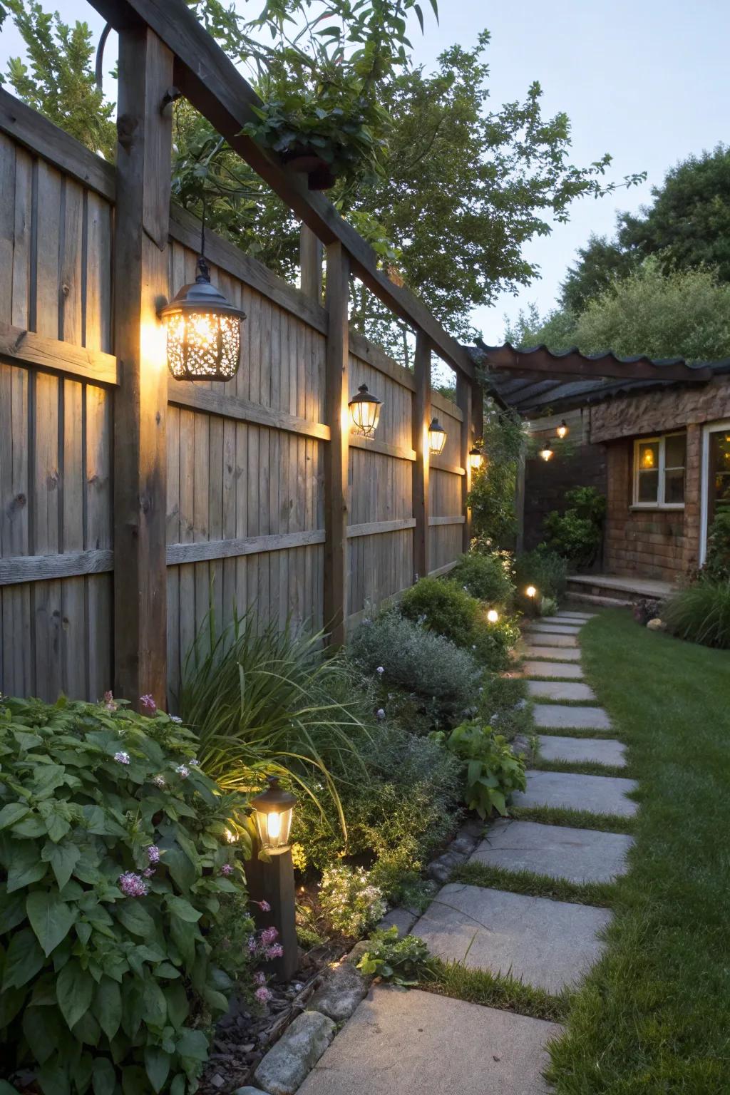 Add elegance and security with wall and fence lighting.