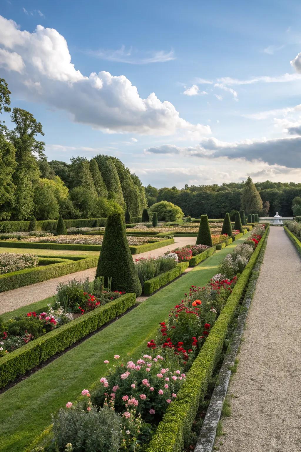 A formal garden exuding elegance and structure.
