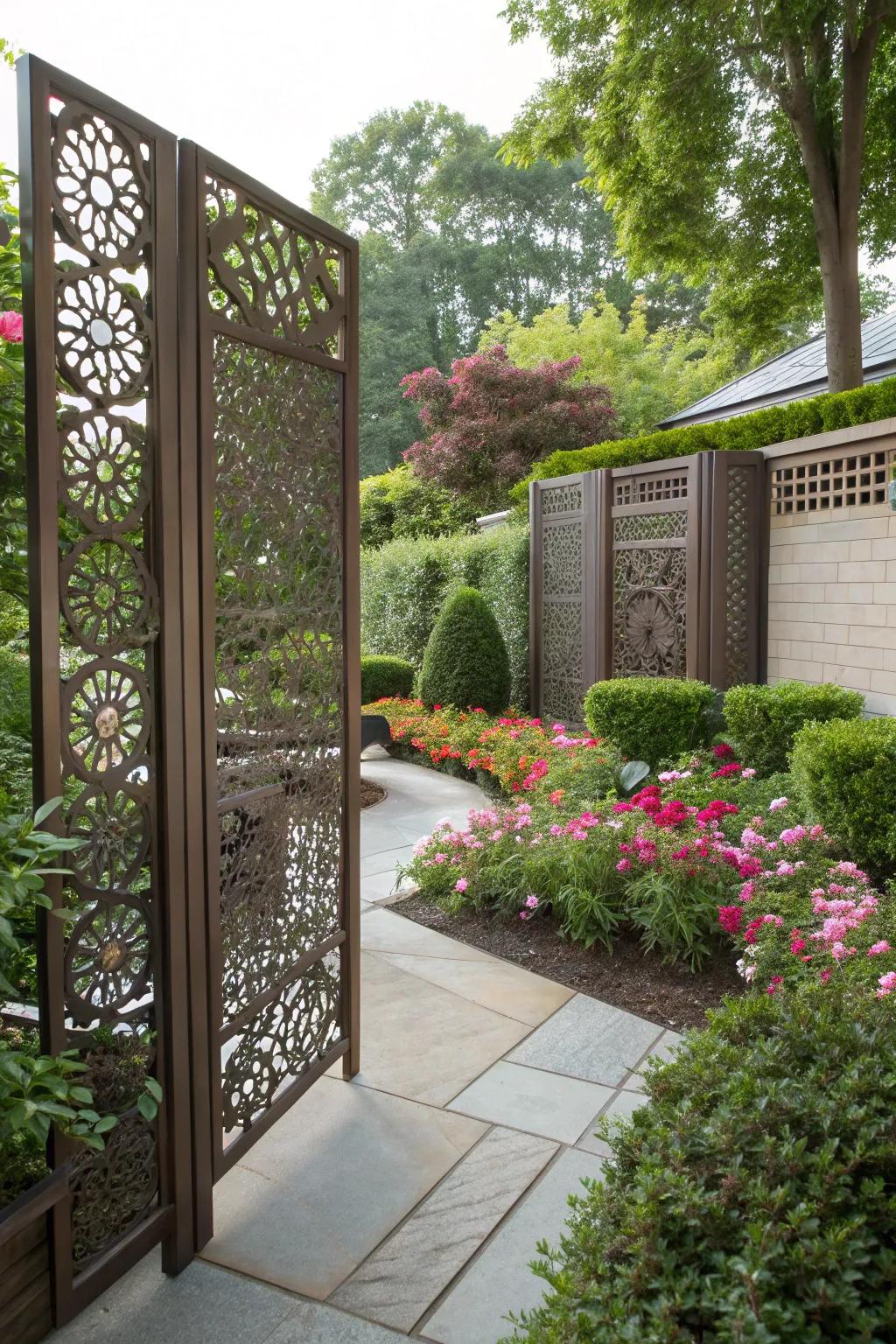 Decorative screens bring both function and art to your garden.